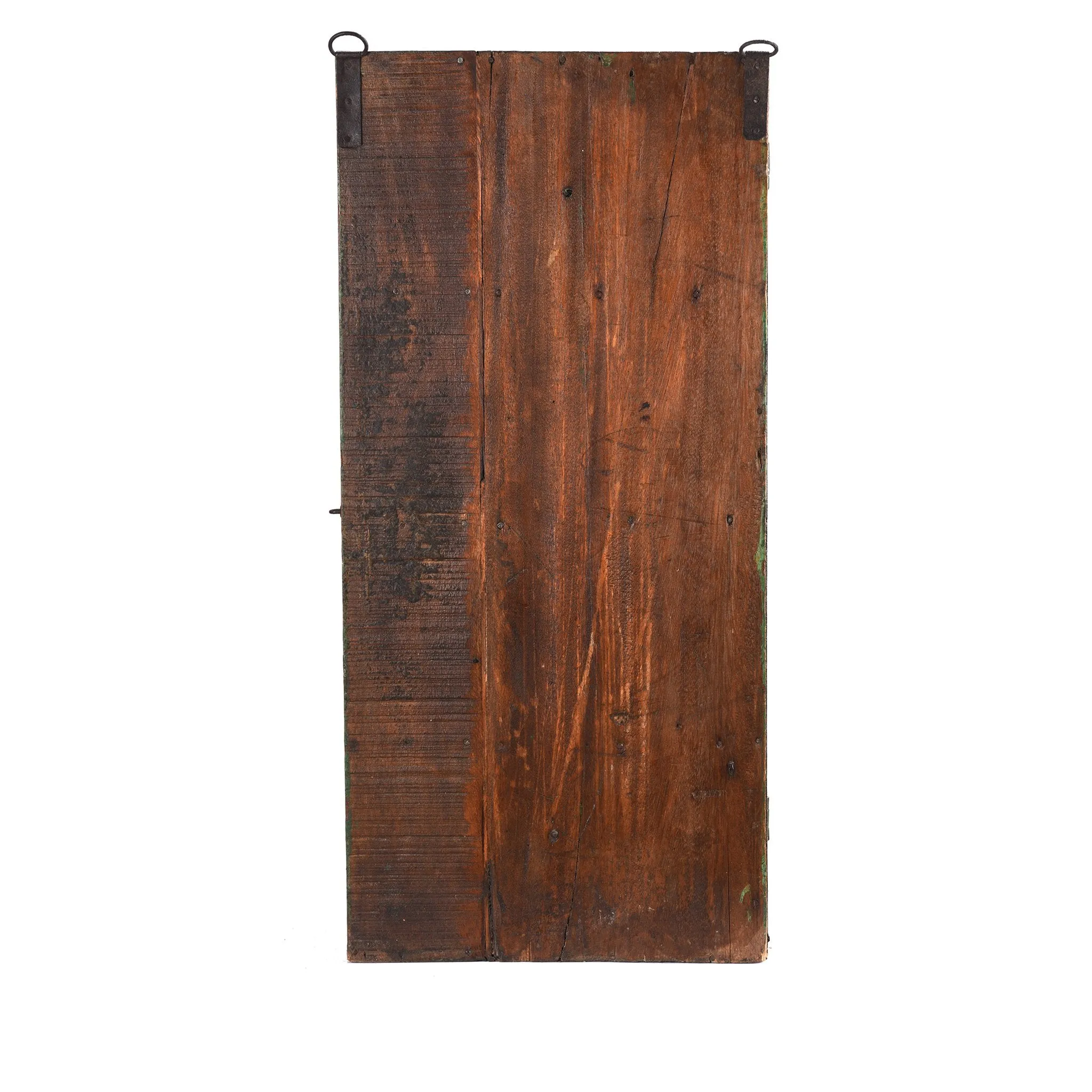 Green Painted Teak Glazed Wall Cabinet - Ca 1930
