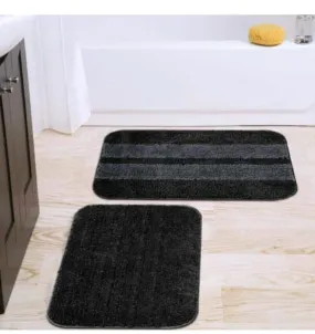 Grey Anti-Slip Bath Mats - Set Of 2 (60*40cm)