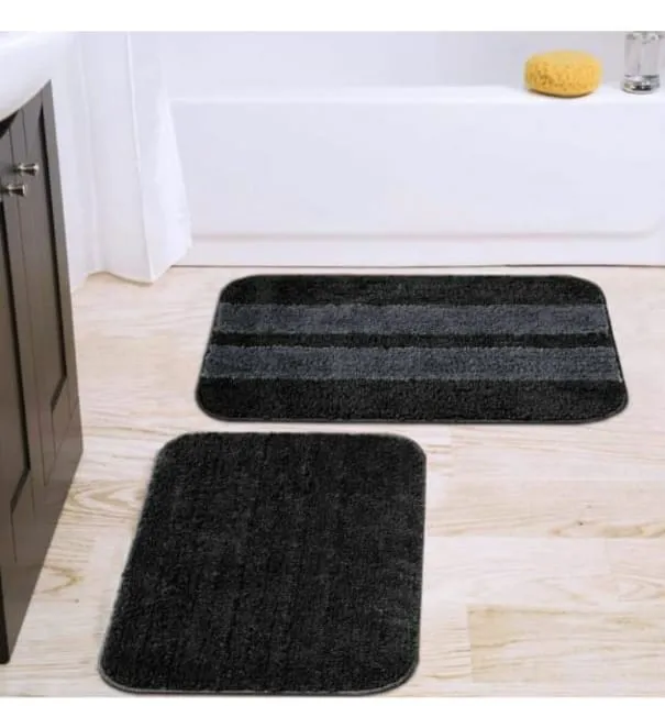 Grey Anti-Slip Bath Mats - Set Of 2 (60*40cm)
