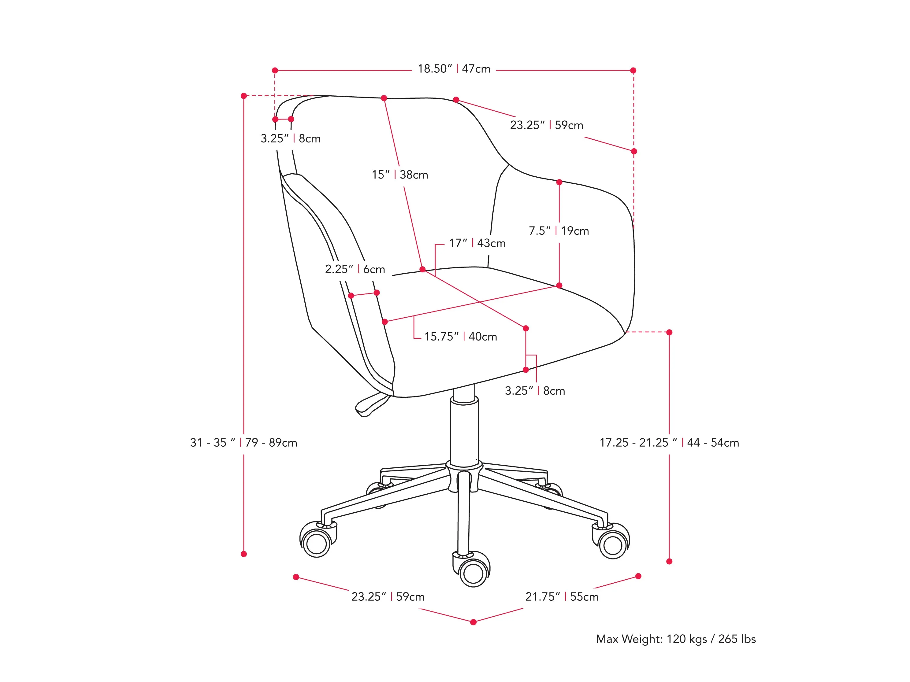 Grey Office Chair with Arms