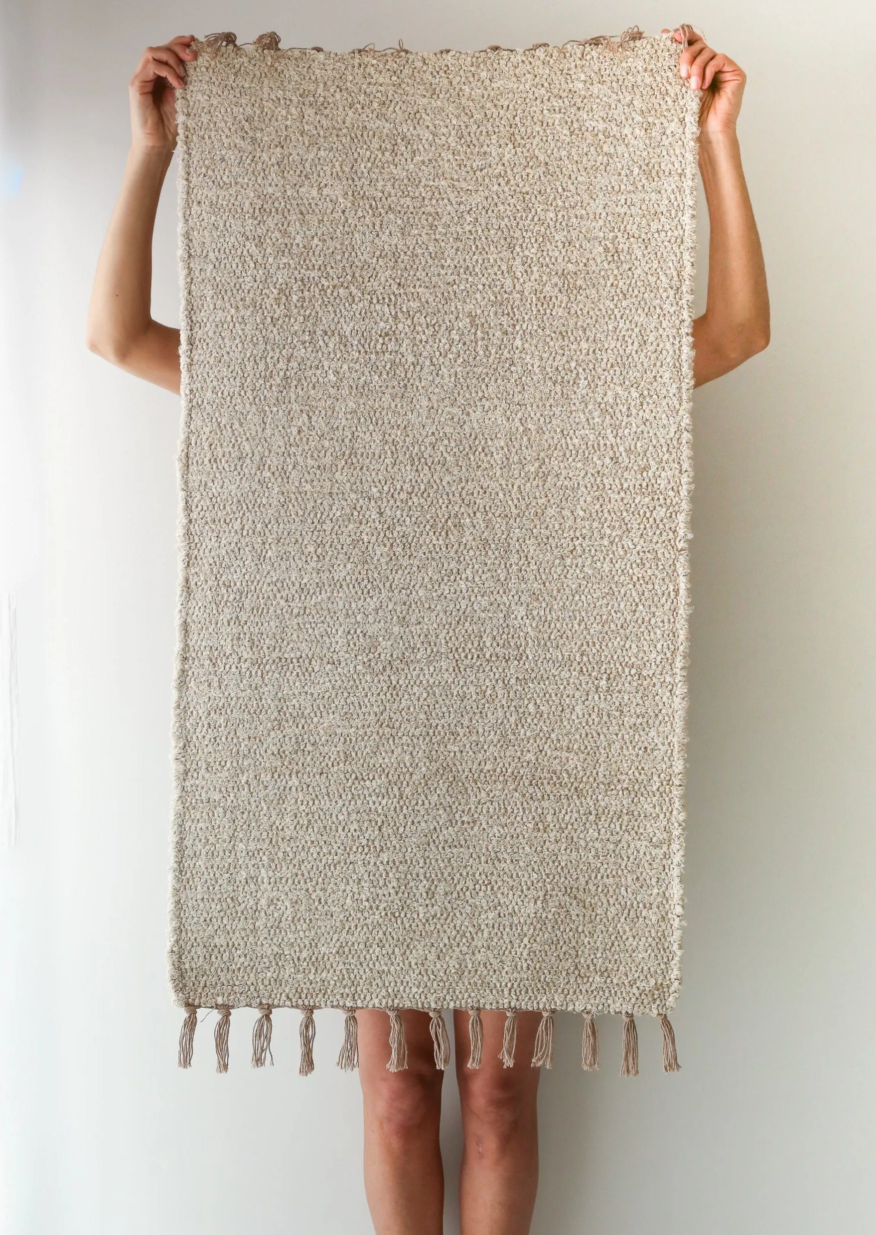 Handwoven Textured Stone Small Rug