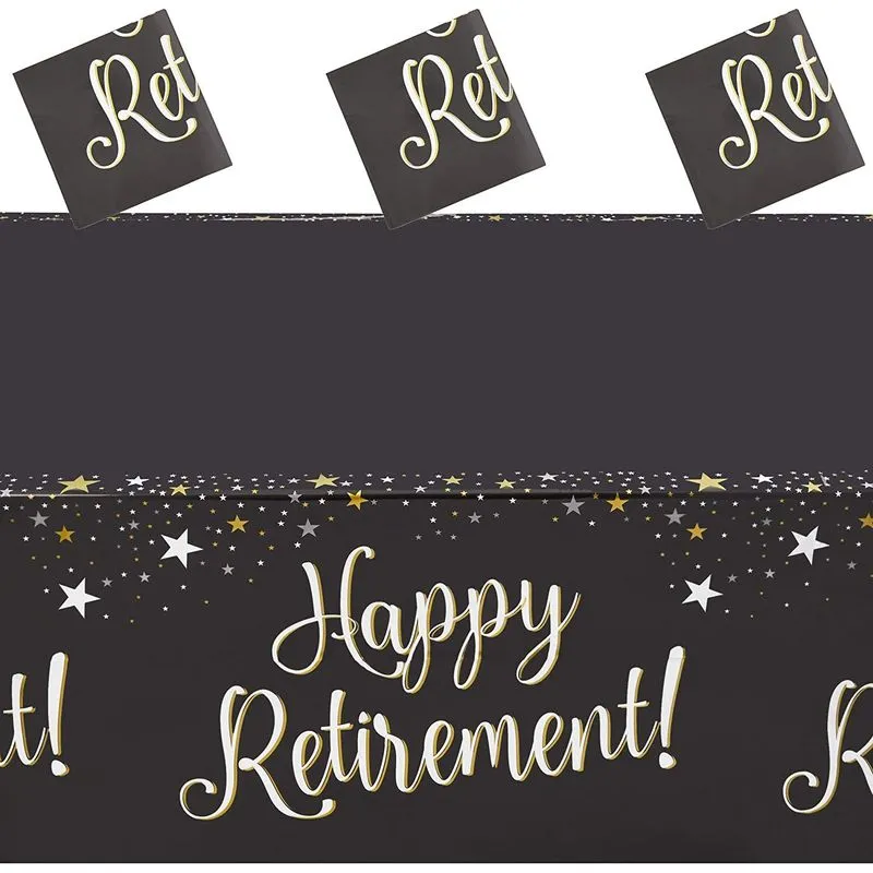 Happy Retirement Party Table Covers (54 x 108 in, 3 Pack)