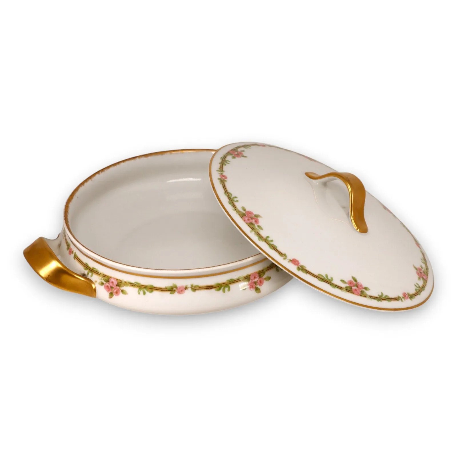 Haviland Limoges Schleiger 625A Round Covered Vegetable Dish 9" France Antique