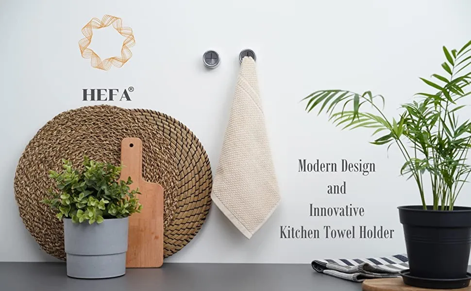 HEFA Towel Holder, Towel Hooks, Dish Towel Holder, Kitchen Organization, Bathroom Accesories, Kitchen Towel Hook, Kitchen Towel Holder, Gift, Kitchen Gadgets 4 Pack