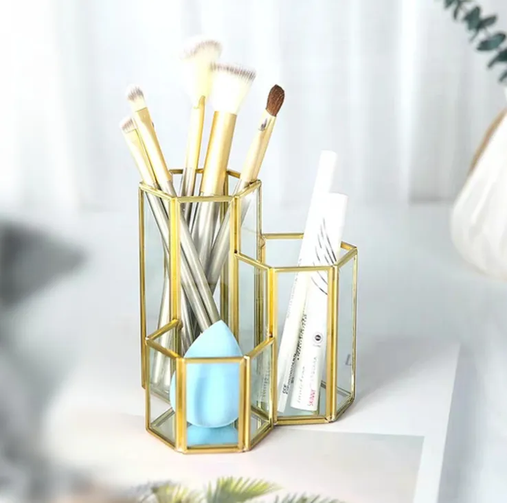 Hexagonal Composite Makeup Brush Holder