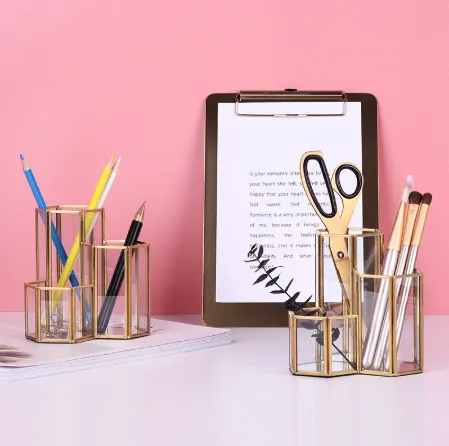 Hexagonal Composite Makeup Brush Holder
