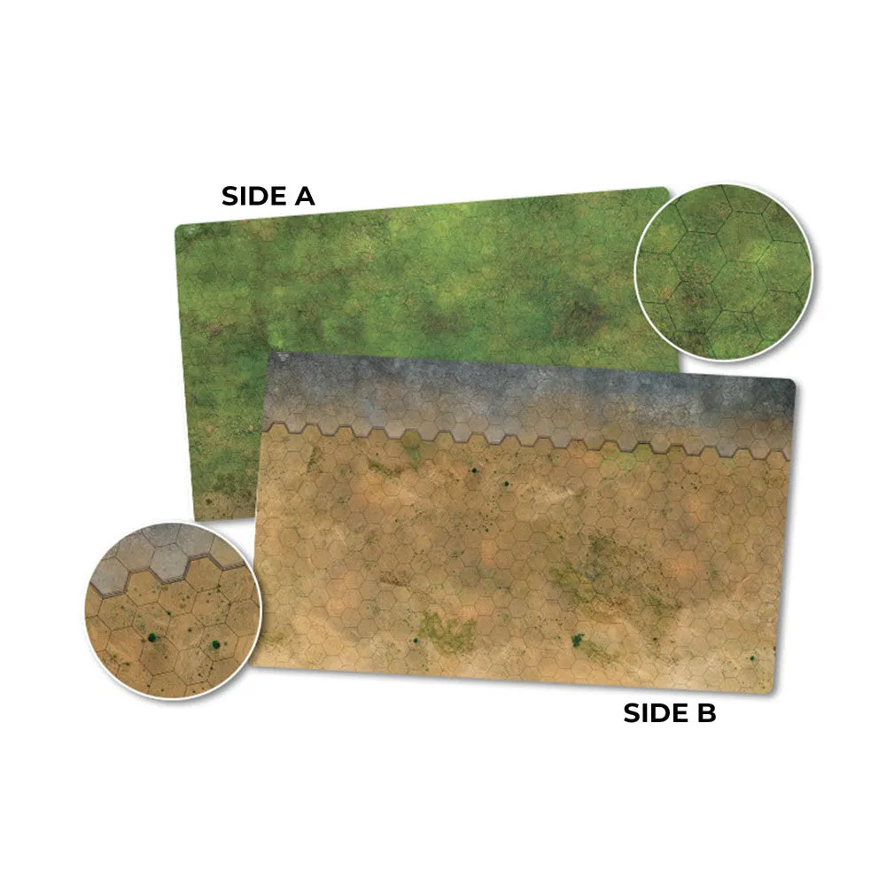 HexTech - Double Sided Game Mat (Grasslands/Arid/Urban)