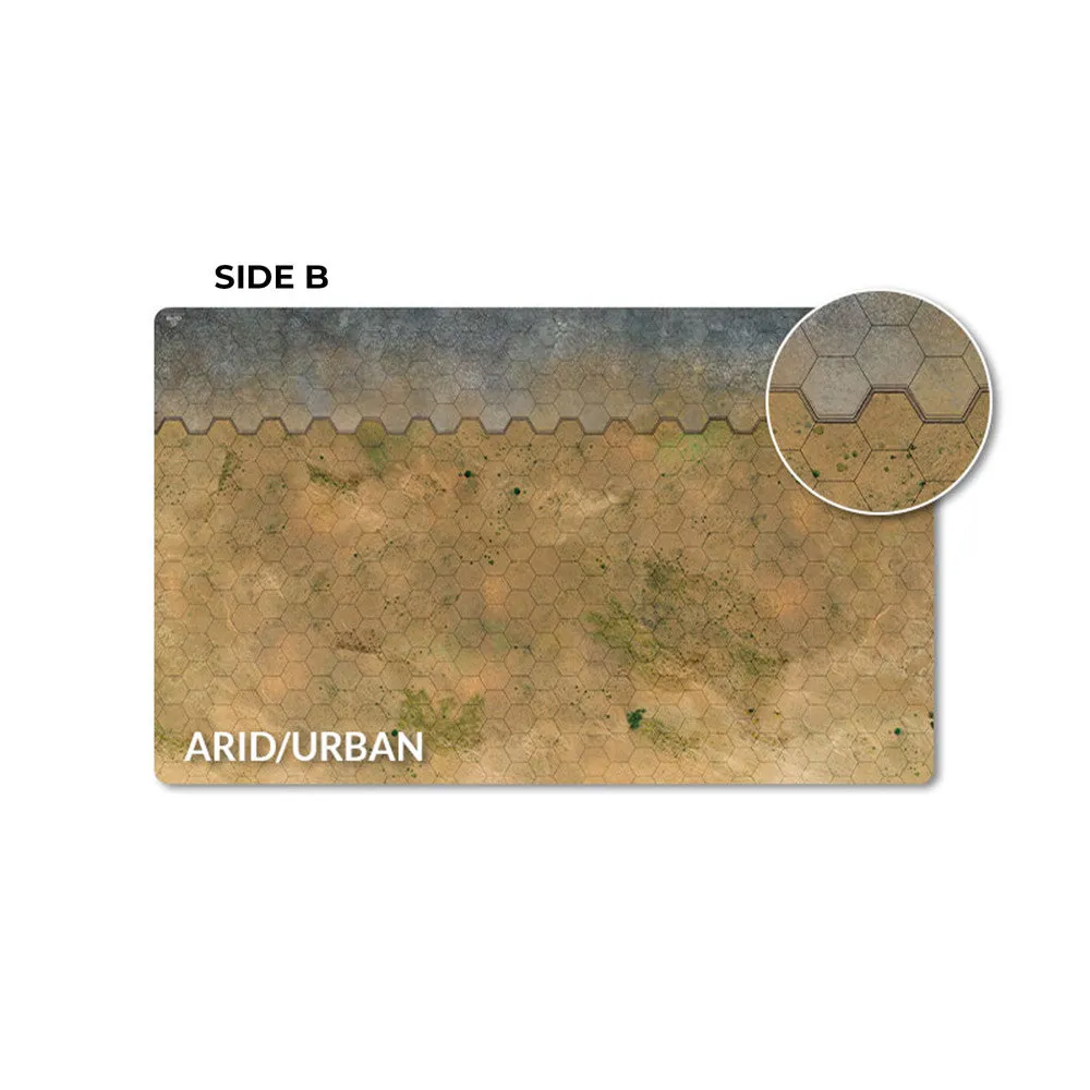 HexTech - Double Sided Game Mat (Grasslands/Arid/Urban)