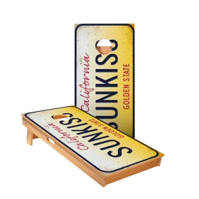 Home State License Plate California Star Cornhole Boards