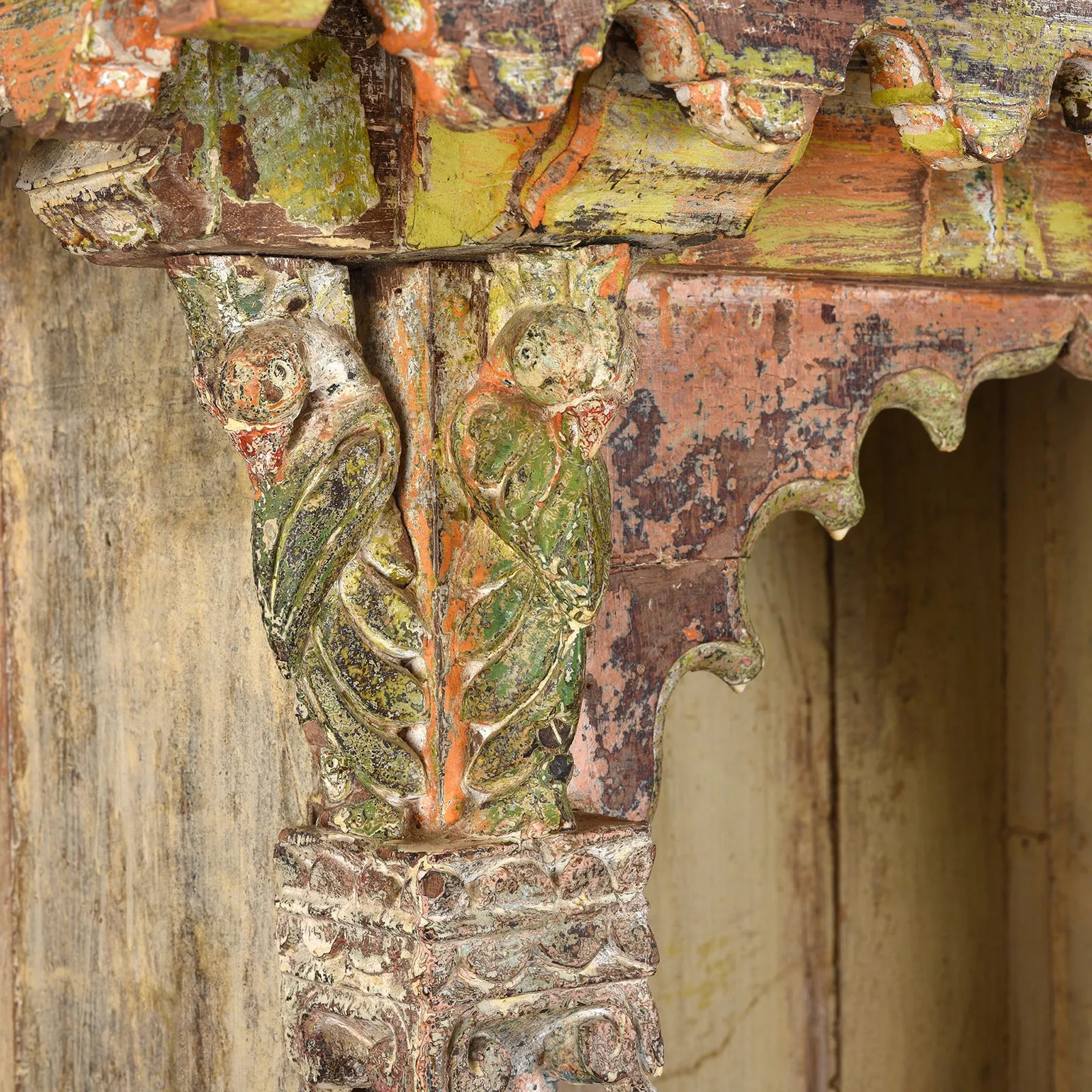 House Shrine Side Cabinet From Gujarat - 19th Century