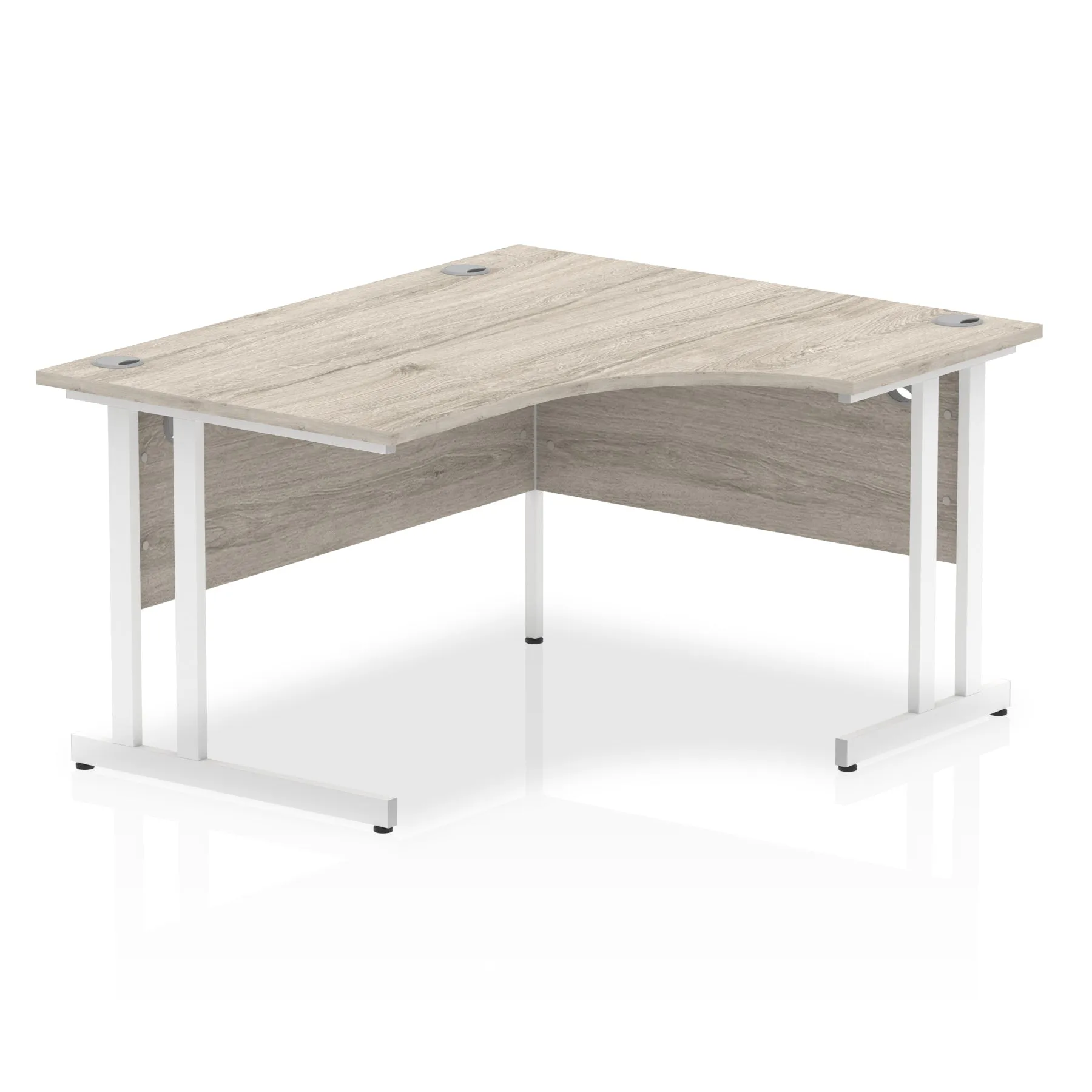 Impulse 1400mm Right Crescent Desk Cantilever Leg - MFC Material, 1400x1200 Top, Silver/White/Black Frame, 5-Year Guarantee, Self-Assembly