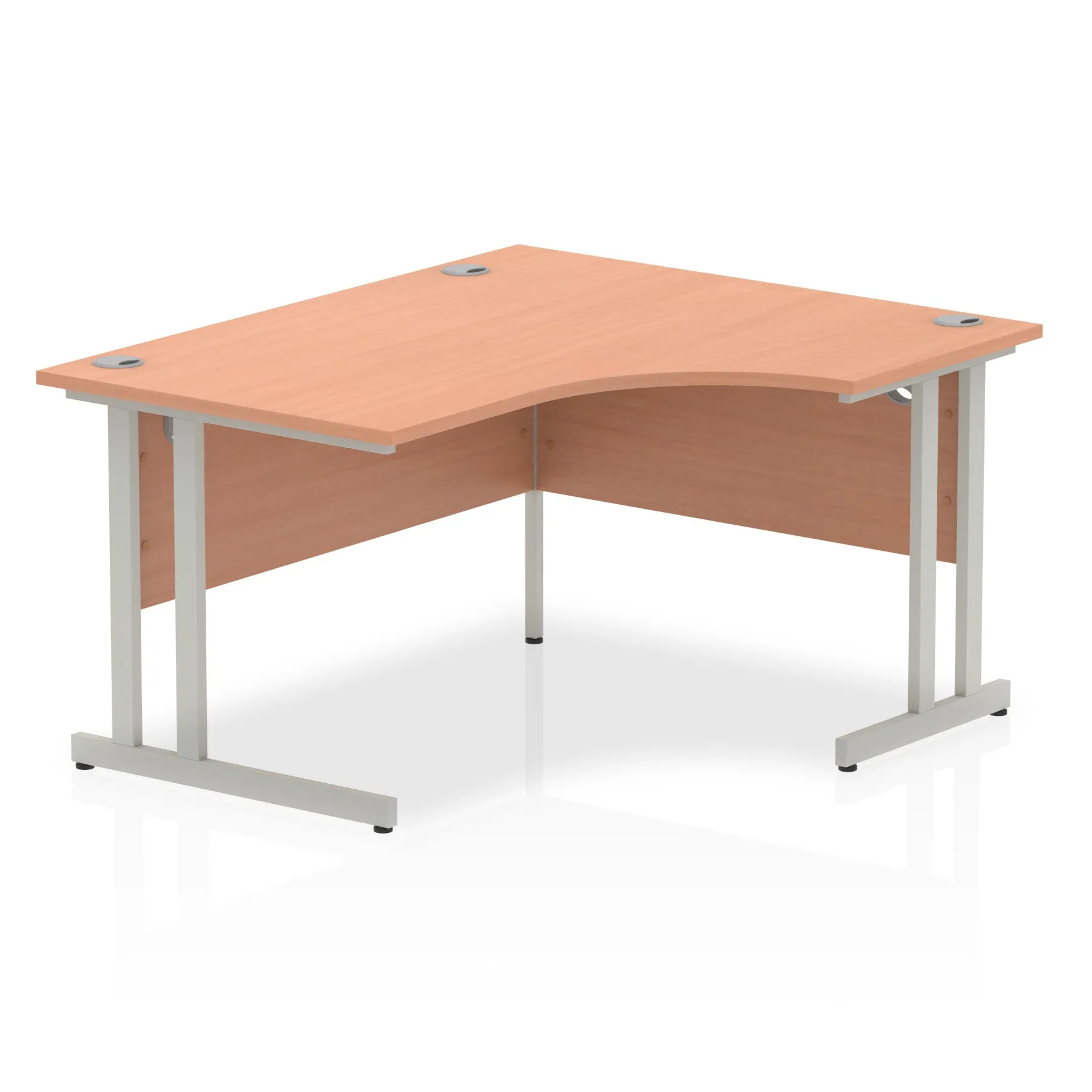 Impulse 1400mm Right Crescent Desk Cantilever Leg - MFC Material, 1400x1200 Top, Silver/White/Black Frame, 5-Year Guarantee, Self-Assembly