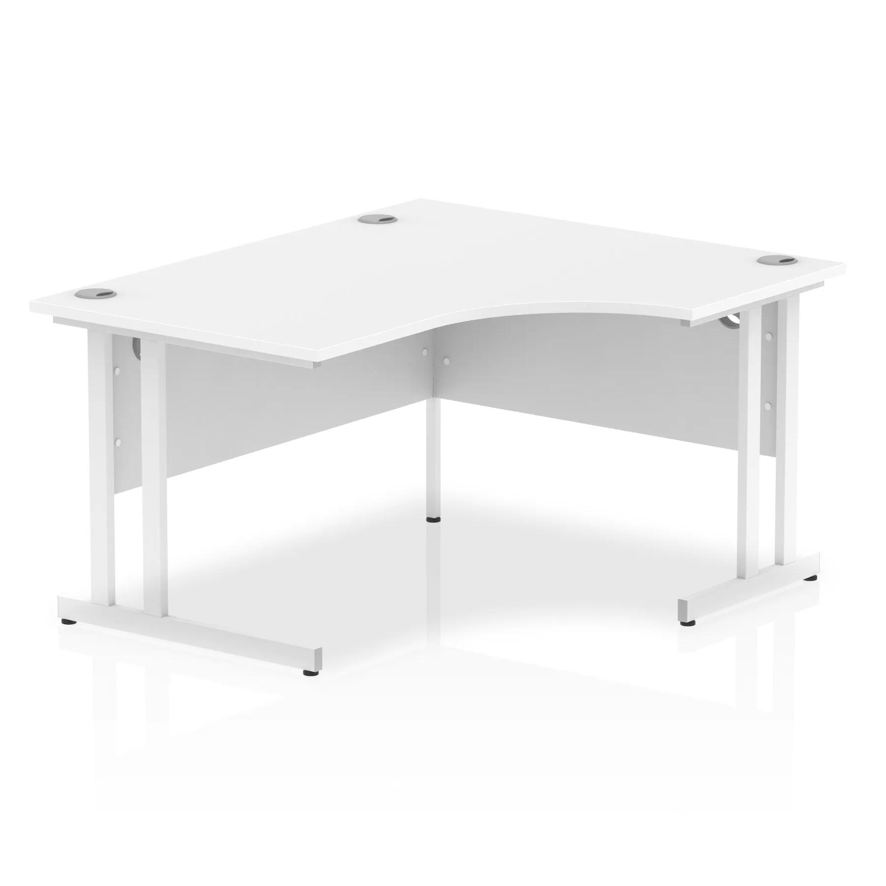 Impulse 1400mm Right Crescent Desk Cantilever Leg - MFC Material, 1400x1200 Top, Silver/White/Black Frame, 5-Year Guarantee, Self-Assembly
