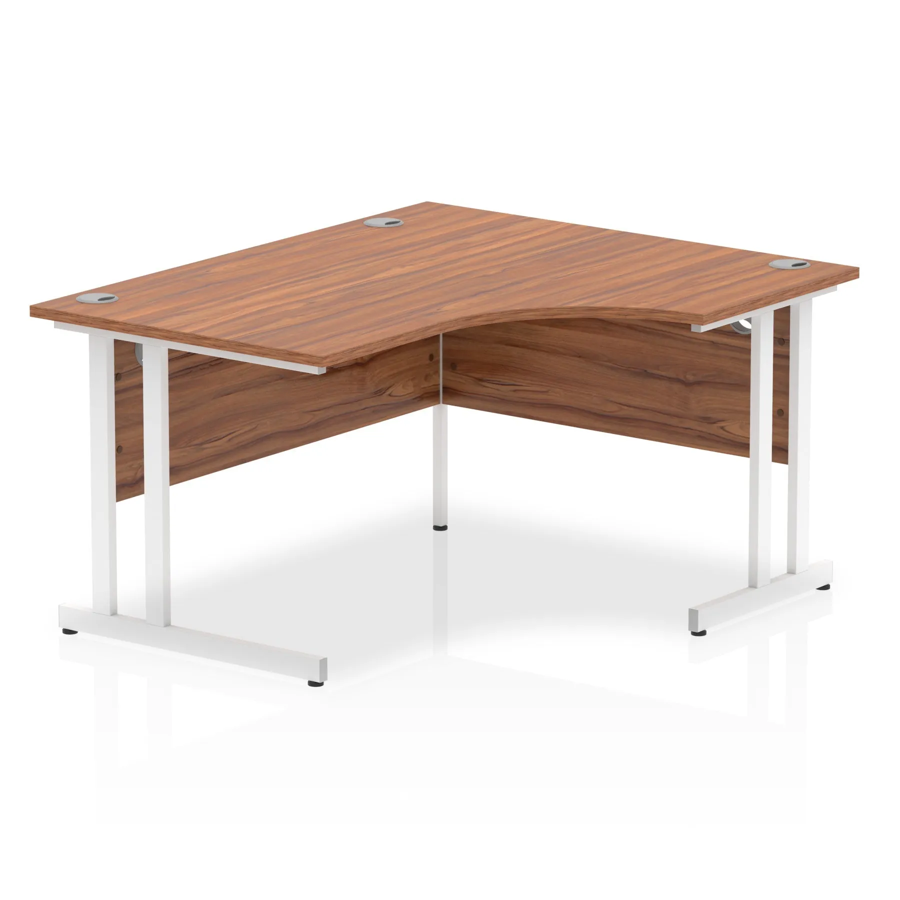 Impulse 1400mm Right Crescent Desk Cantilever Leg - MFC Material, 1400x1200 Top, Silver/White/Black Frame, 5-Year Guarantee, Self-Assembly