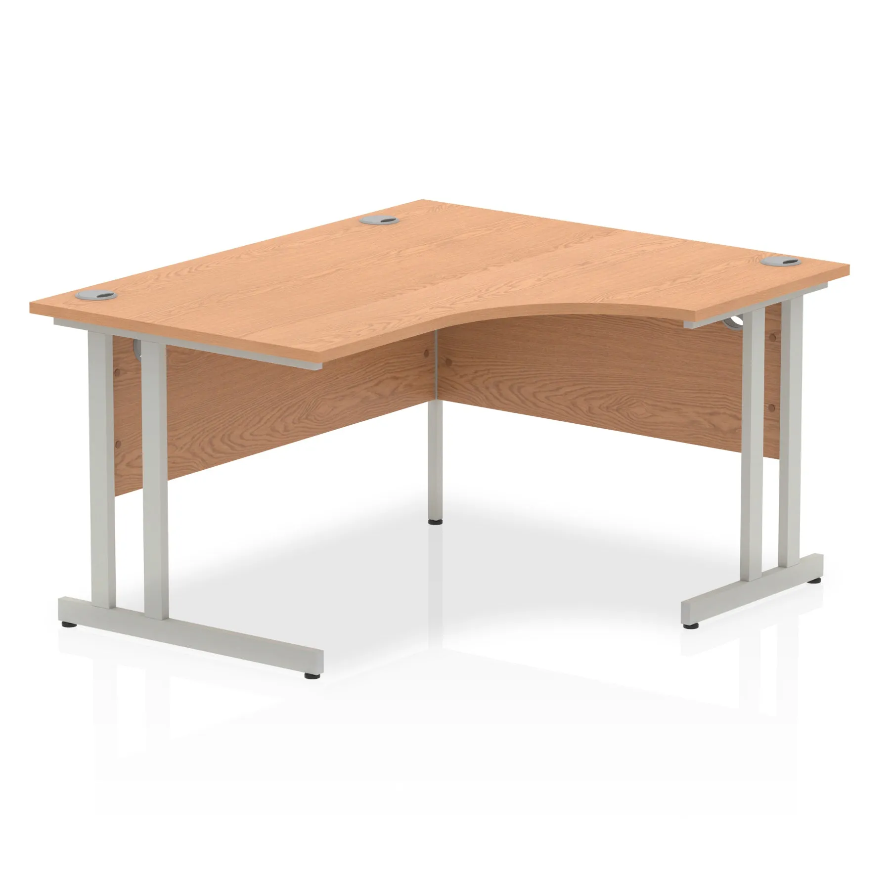 Impulse 1400mm Right Crescent Desk Cantilever Leg - MFC Material, 1400x1200 Top, Silver/White/Black Frame, 5-Year Guarantee, Self-Assembly