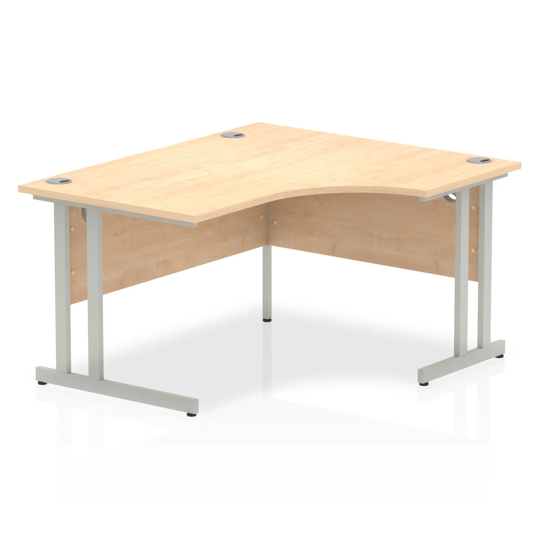 Impulse 1400mm Right Crescent Desk Cantilever Leg - MFC Material, 1400x1200 Top, Silver/White/Black Frame, 5-Year Guarantee, Self-Assembly