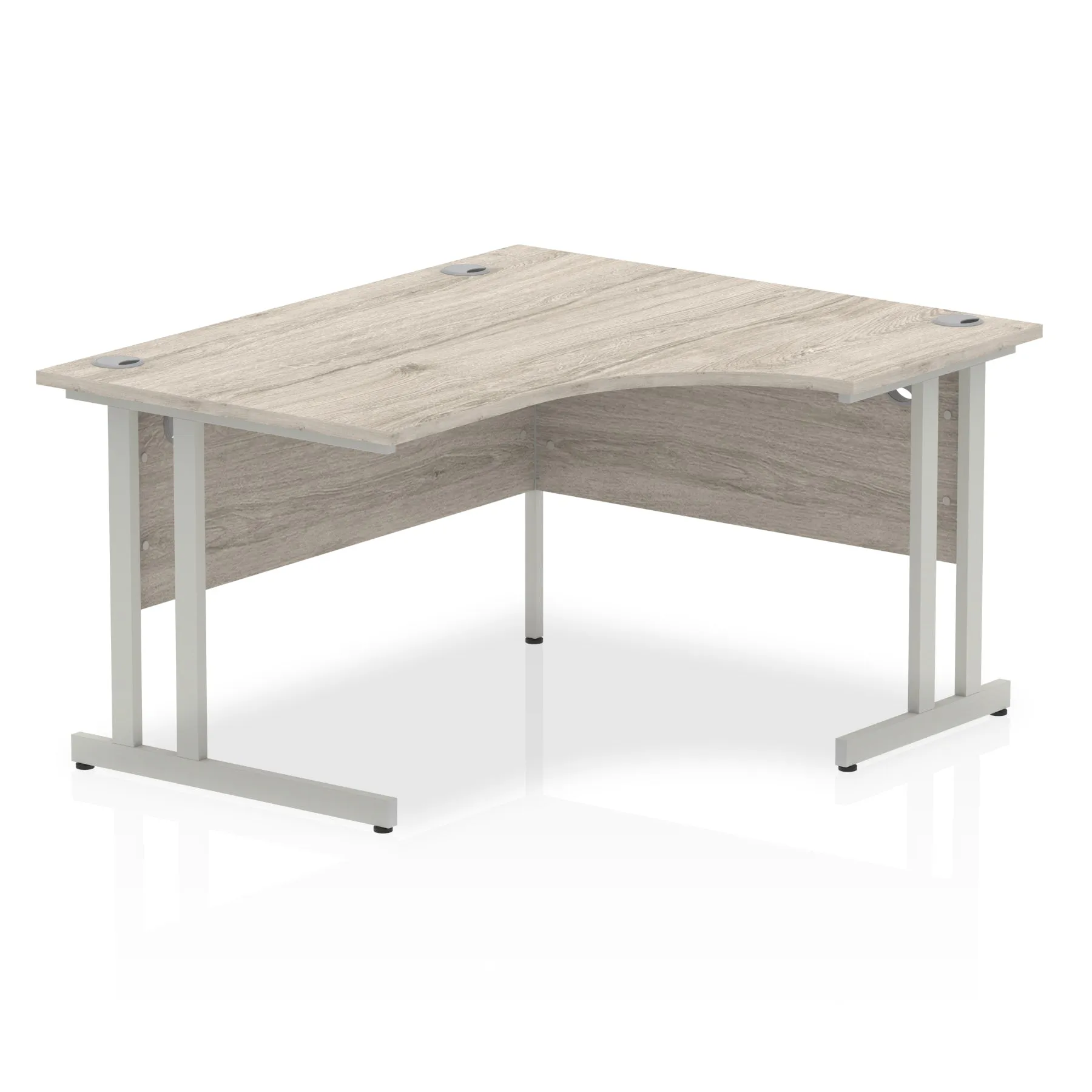 Impulse 1400mm Right Crescent Desk Cantilever Leg - MFC Material, 1400x1200 Top, Silver/White/Black Frame, 5-Year Guarantee, Self-Assembly