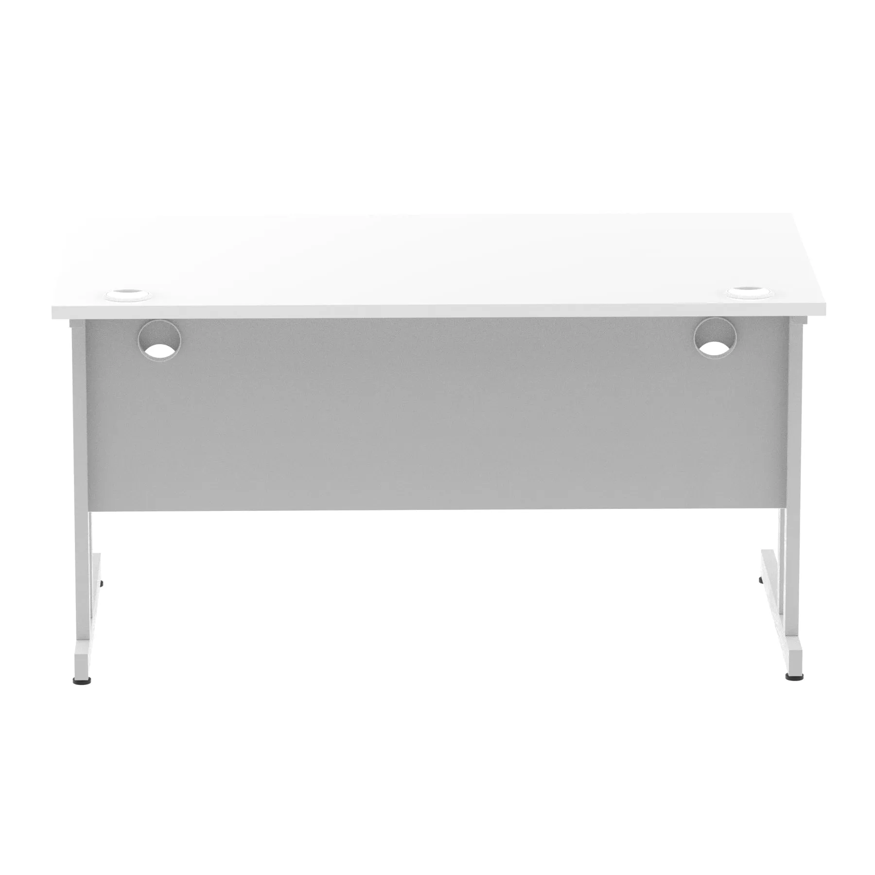 Impulse 1400mm Straight Desk Cantilever Leg - Rectangular MFC Table, Self-Assembly, 5-Year Guarantee, Silver/White/Black Frame, 1400x800 Top Size