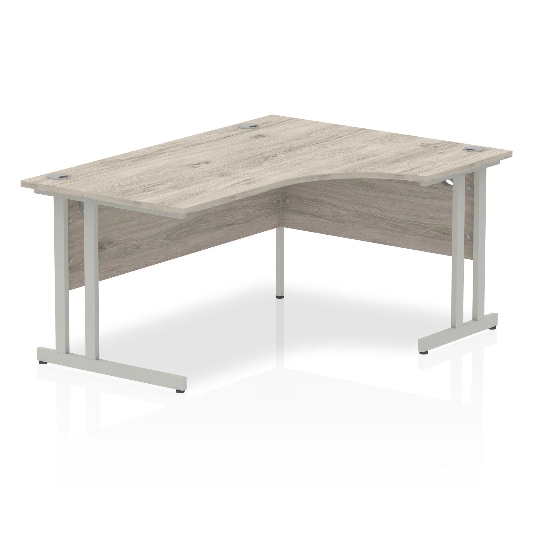Impulse 1600mm Right Crescent Desk Cantilever Leg - MFC Material, 5-Year Guarantee, Self-Assembly, 1600x1200 Top, Silver/White/Black Frame