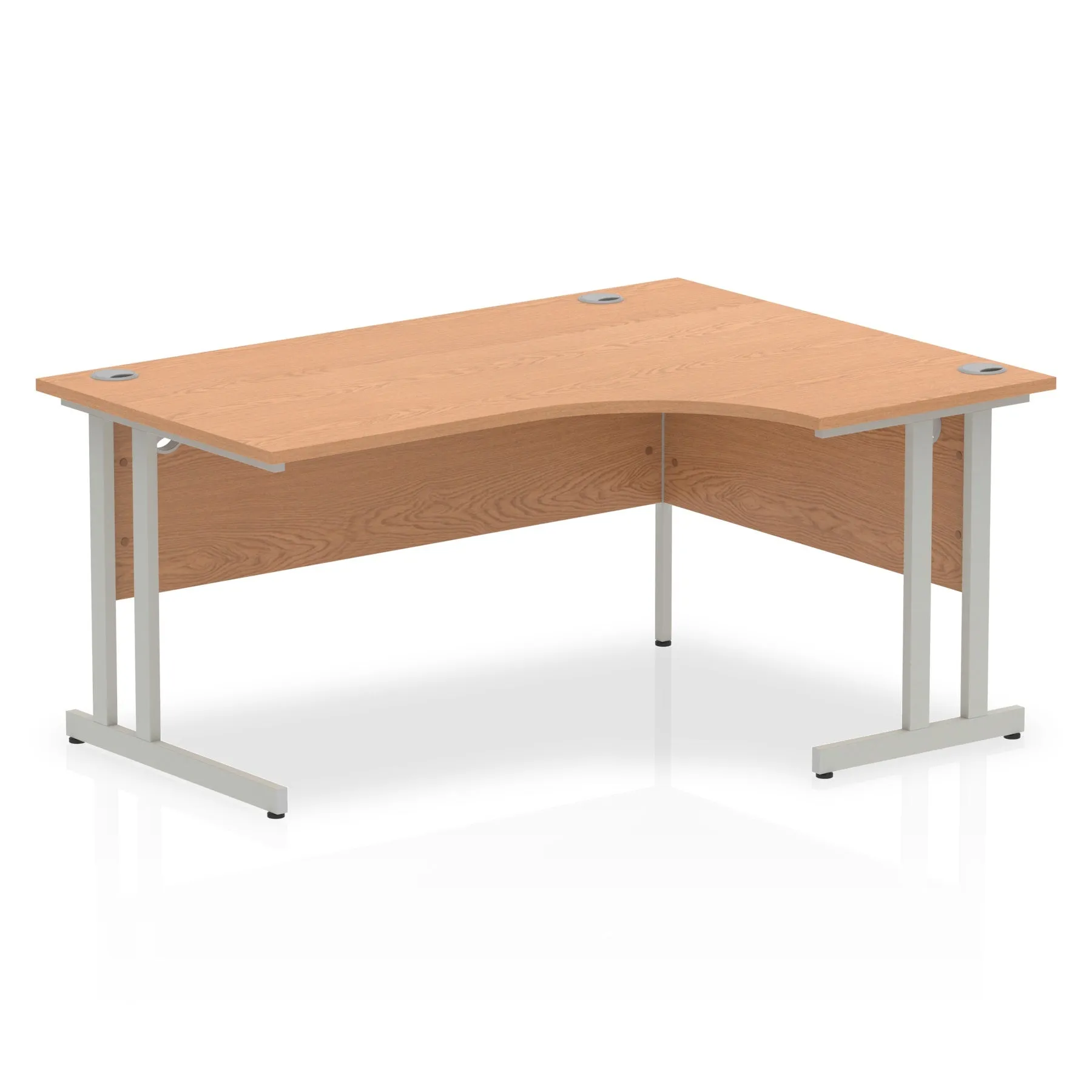 Impulse 1600mm Right Crescent Desk Cantilever Leg - MFC Material, 5-Year Guarantee, Self-Assembly, 1600x1200 Top, Silver/White/Black Frame