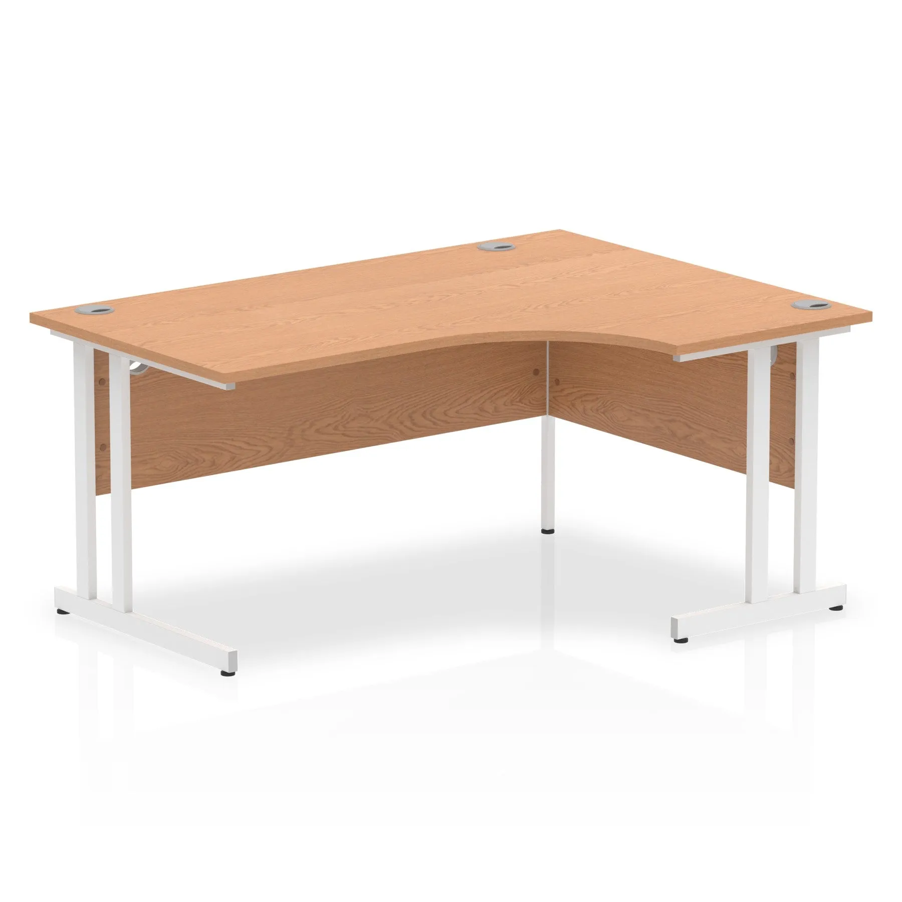 Impulse 1600mm Right Crescent Desk Cantilever Leg - MFC Material, 5-Year Guarantee, Self-Assembly, 1600x1200 Top, Silver/White/Black Frame