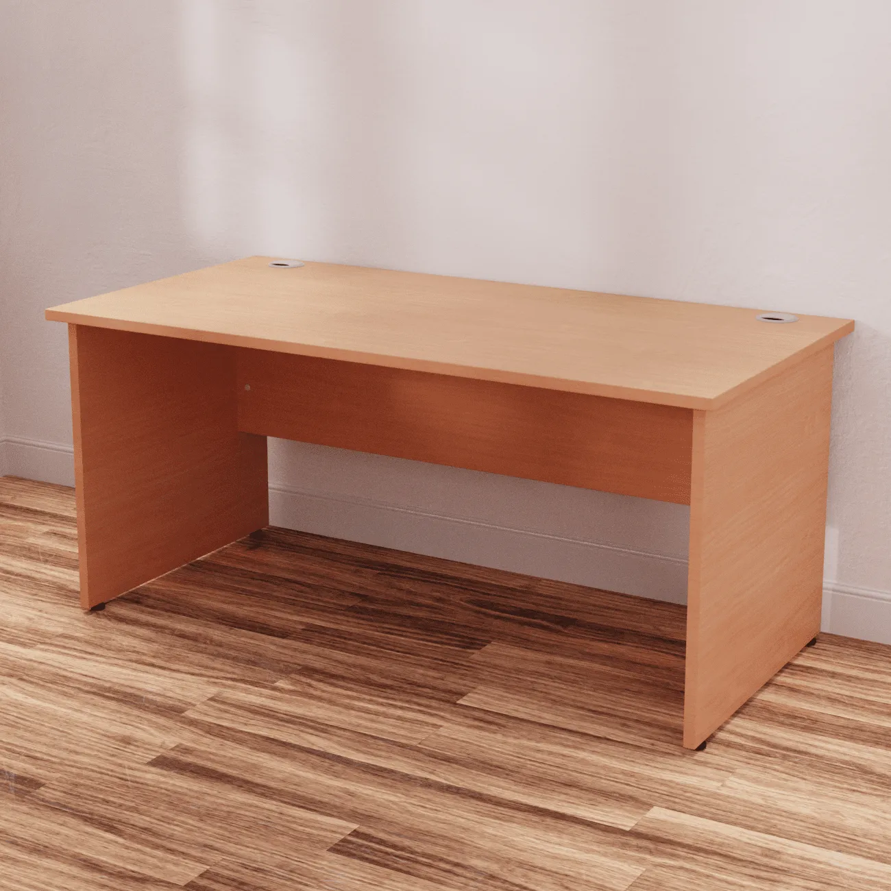 Impulse 1600mm Straight Desk Panel End Leg - MFC Rectangular Table, Self-Assembly, 5-Year Guarantee, 1600x800 Top, White/Matching Frame
