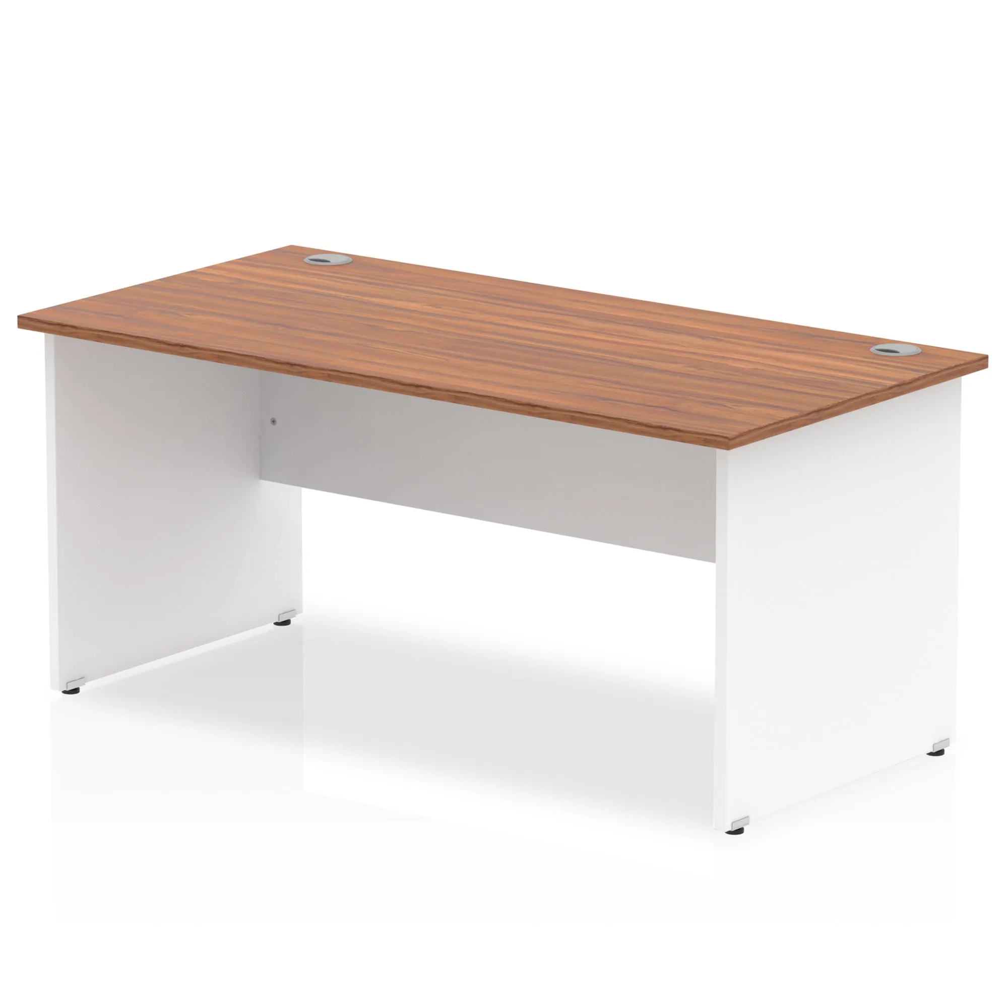 Impulse 1600mm Straight Desk Panel End Leg - MFC Rectangular Table, Self-Assembly, 5-Year Guarantee, 1600x800 Top, White/Matching Frame