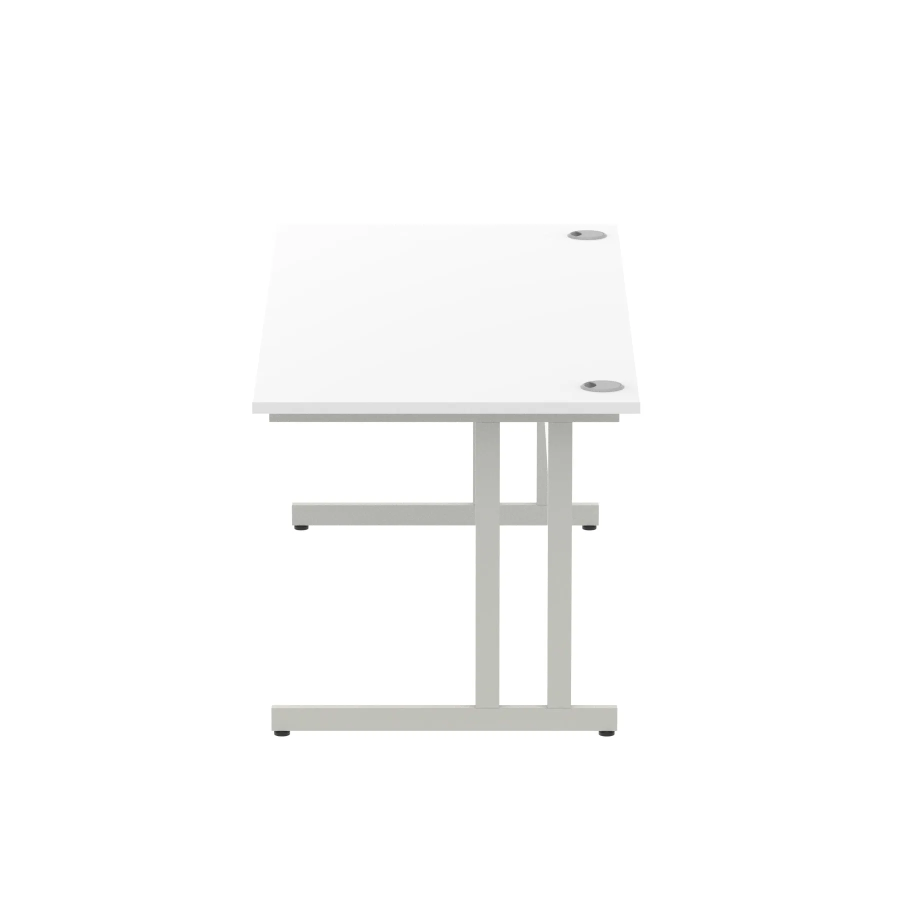 Impulse 1800mm Straight Desk Cantilever Leg - Rectangular MFC Table, 1800x800 Top, Silver/White/Black Frame, 5-Year Guarantee, Self-Assembly