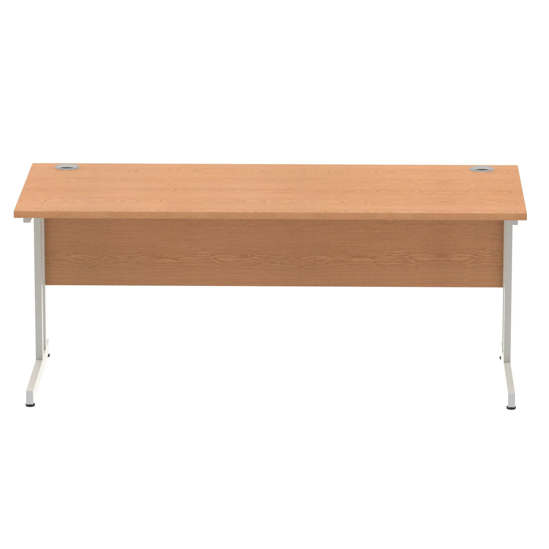 Impulse 1800mm Straight Desk Cantilever Leg - Rectangular MFC Table, 1800x800 Top, Silver/White/Black Frame, 5-Year Guarantee, Self-Assembly