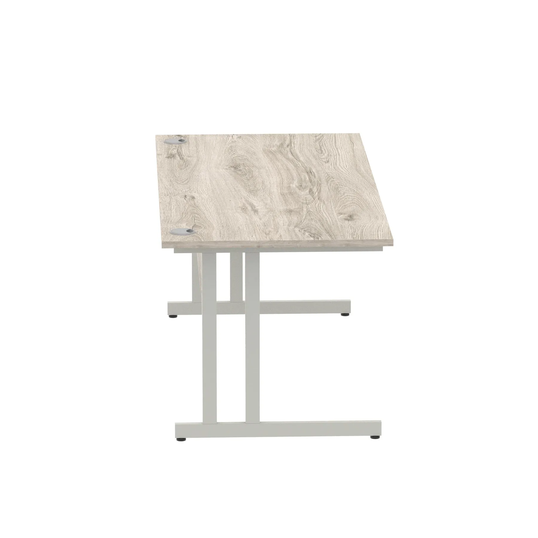 Impulse 1800mm Straight Desk Cantilever Leg - Rectangular MFC Table, 1800x800 Top, Silver/White/Black Frame, 5-Year Guarantee, Self-Assembly