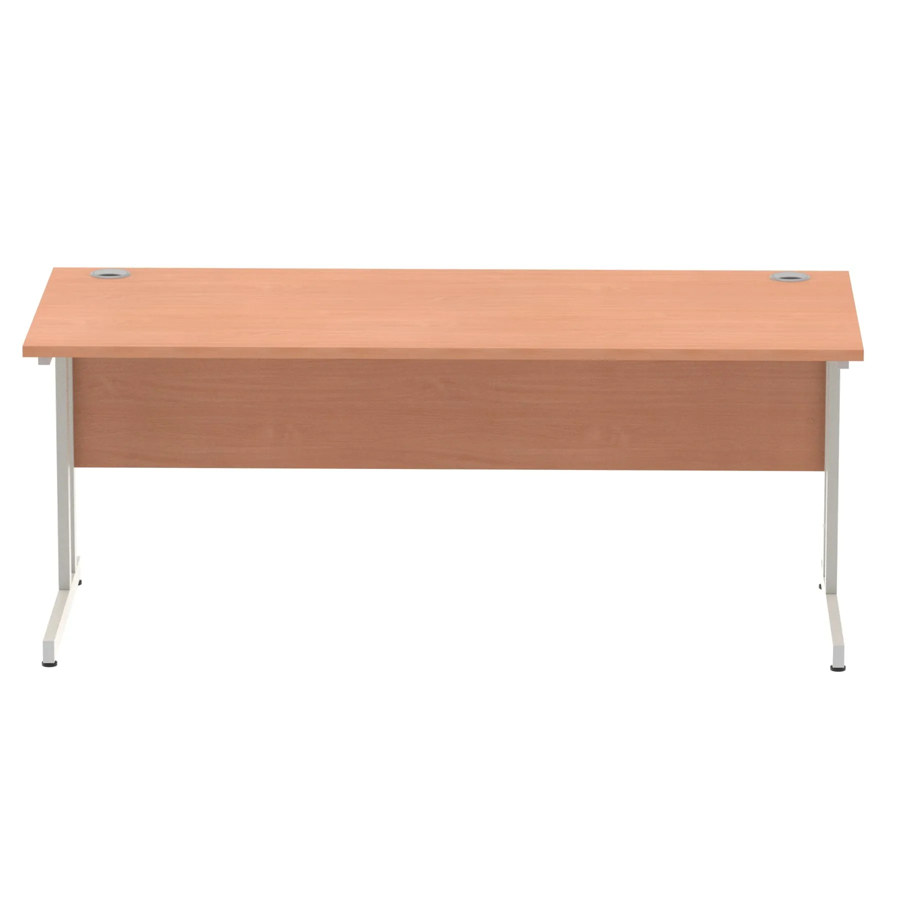 Impulse 1800mm Straight Desk Cantilever Leg - Rectangular MFC Table, 1800x800 Top, Silver/White/Black Frame, 5-Year Guarantee, Self-Assembly