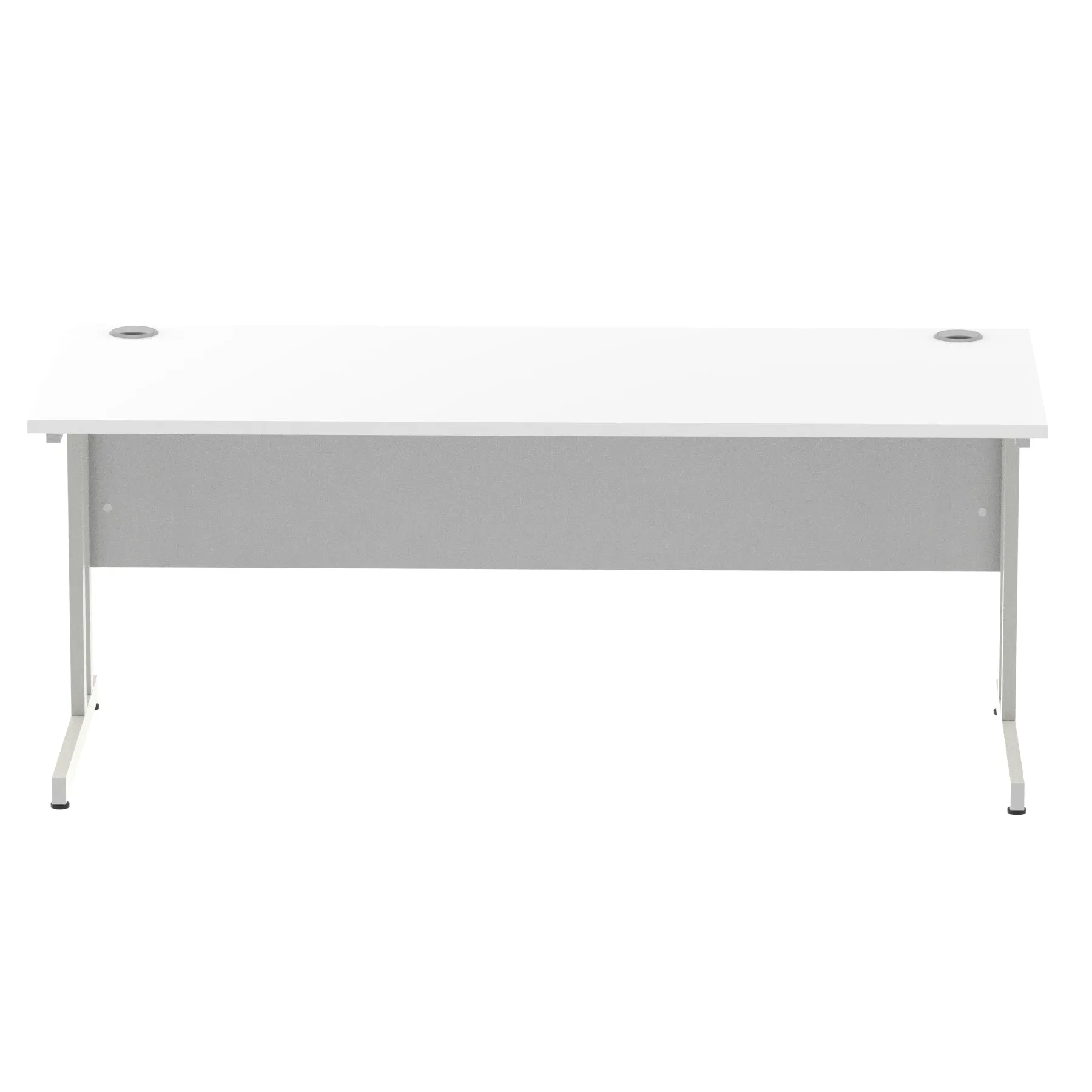 Impulse 1800mm Straight Desk Cantilever Leg - Rectangular MFC Table, 1800x800 Top, Silver/White/Black Frame, 5-Year Guarantee, Self-Assembly