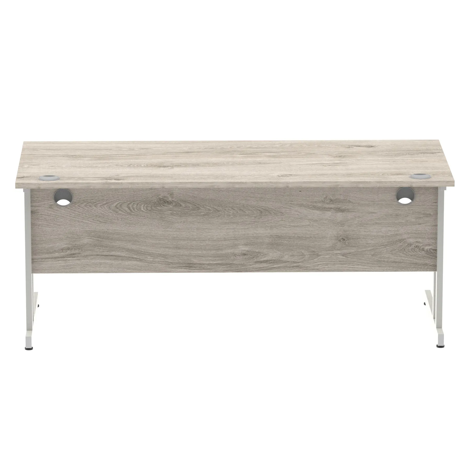 Impulse 1800mm Straight Desk Cantilever Leg - Rectangular MFC Table, 1800x800 Top, Silver/White/Black Frame, 5-Year Guarantee, Self-Assembly