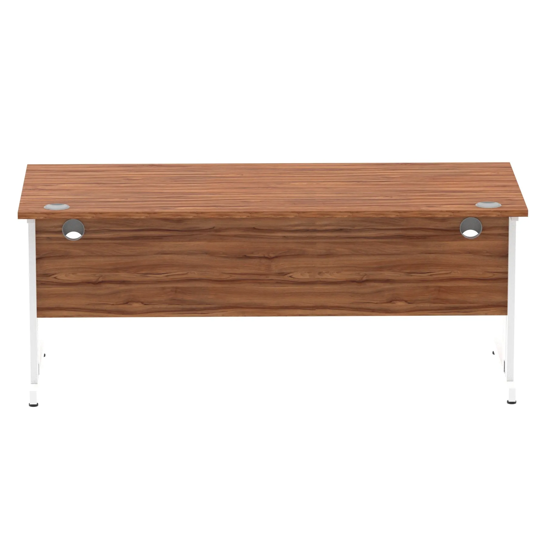 Impulse 1800mm Straight Desk with Cable Managed Leg - MFC Rectangular Table, Self-Assembly, 5-Year Guarantee, Silver/White Frame (1800x800x730mm)