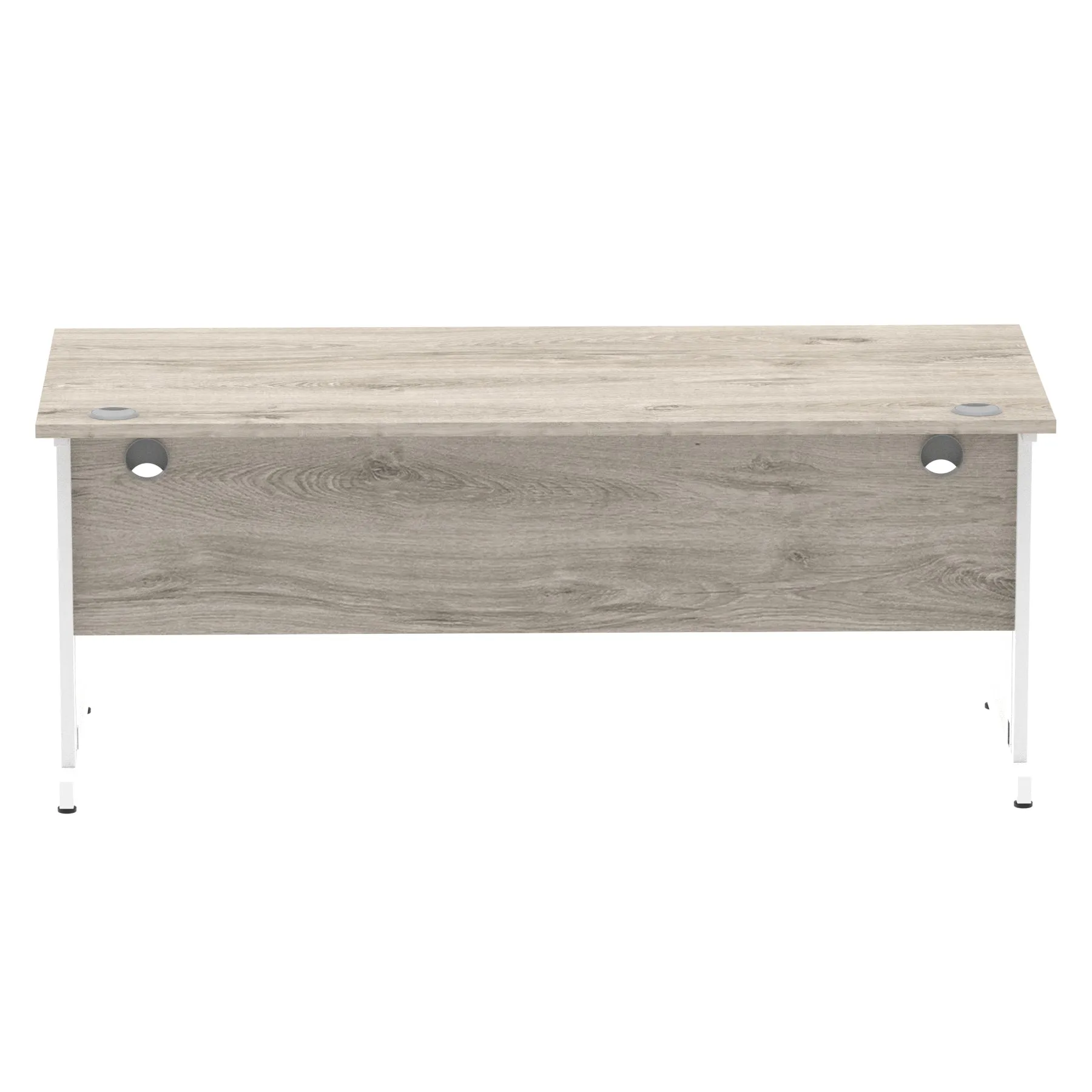 Impulse 1800mm Straight Desk with Cable Managed Leg - MFC Rectangular Table, Self-Assembly, 5-Year Guarantee, Silver/White Frame (1800x800x730mm)