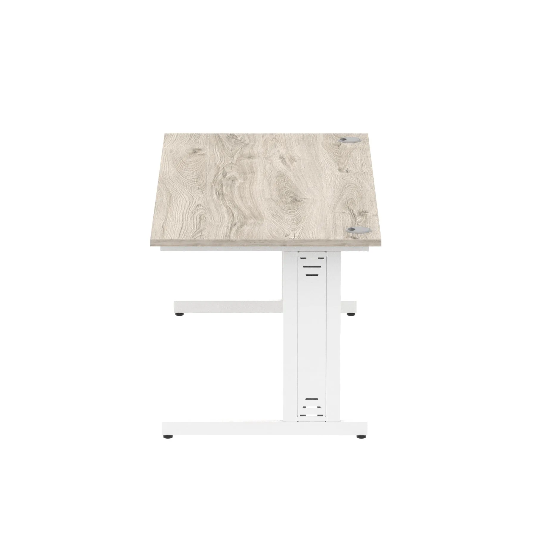 Impulse 1800mm Straight Desk with Cable Managed Leg - MFC Rectangular Table, Self-Assembly, 5-Year Guarantee, Silver/White Frame (1800x800x730mm)