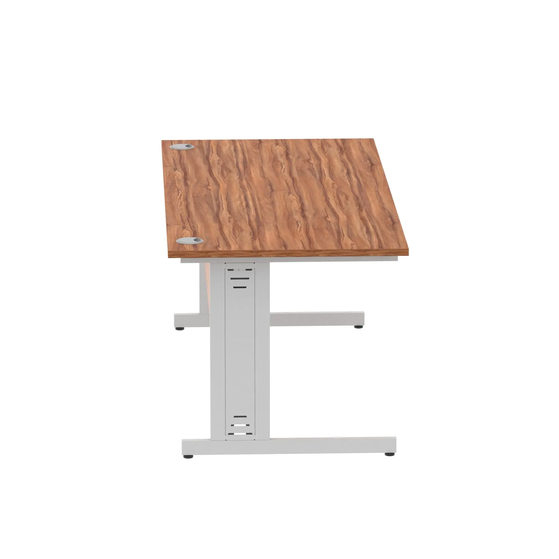 Impulse 1800mm Straight Desk with Cable Managed Leg - MFC Rectangular Table, Self-Assembly, 5-Year Guarantee, Silver/White Frame (1800x800x730mm)