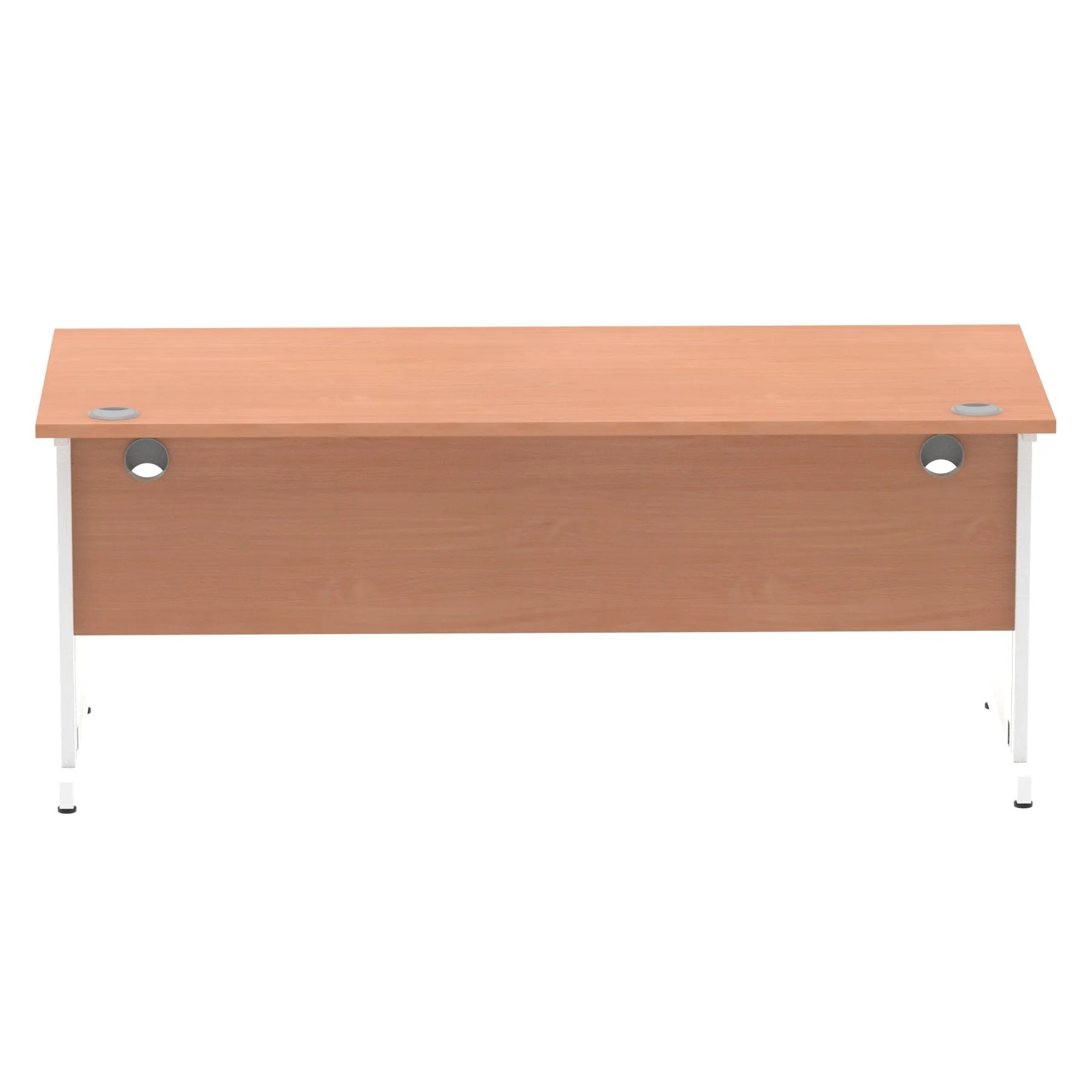 Impulse 1800mm Straight Desk with Cable Managed Leg - MFC Rectangular Table, Self-Assembly, 5-Year Guarantee, Silver/White Frame (1800x800x730mm)
