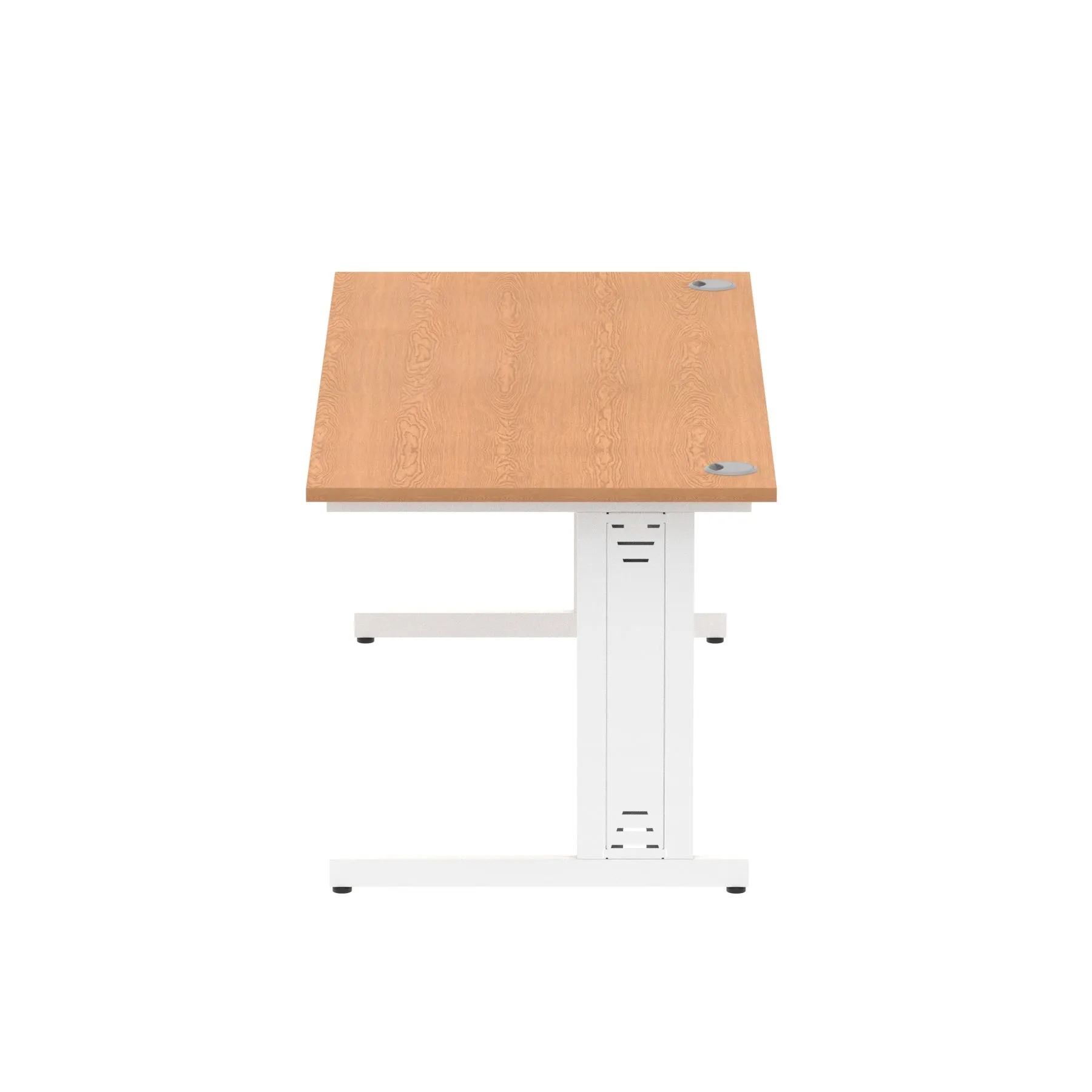 Impulse 1800mm Straight Desk with Cable Managed Leg - MFC Rectangular Table, Self-Assembly, 5-Year Guarantee, Silver/White Frame (1800x800x730mm)