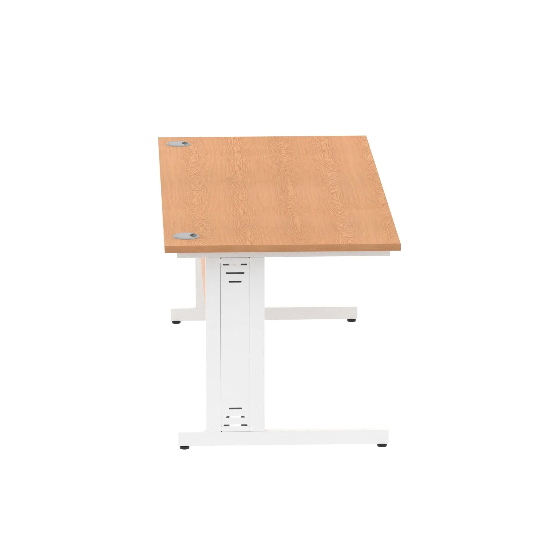 Impulse 1800mm Straight Desk with Cable Managed Leg - MFC Rectangular Table, Self-Assembly, 5-Year Guarantee, Silver/White Frame (1800x800x730mm)