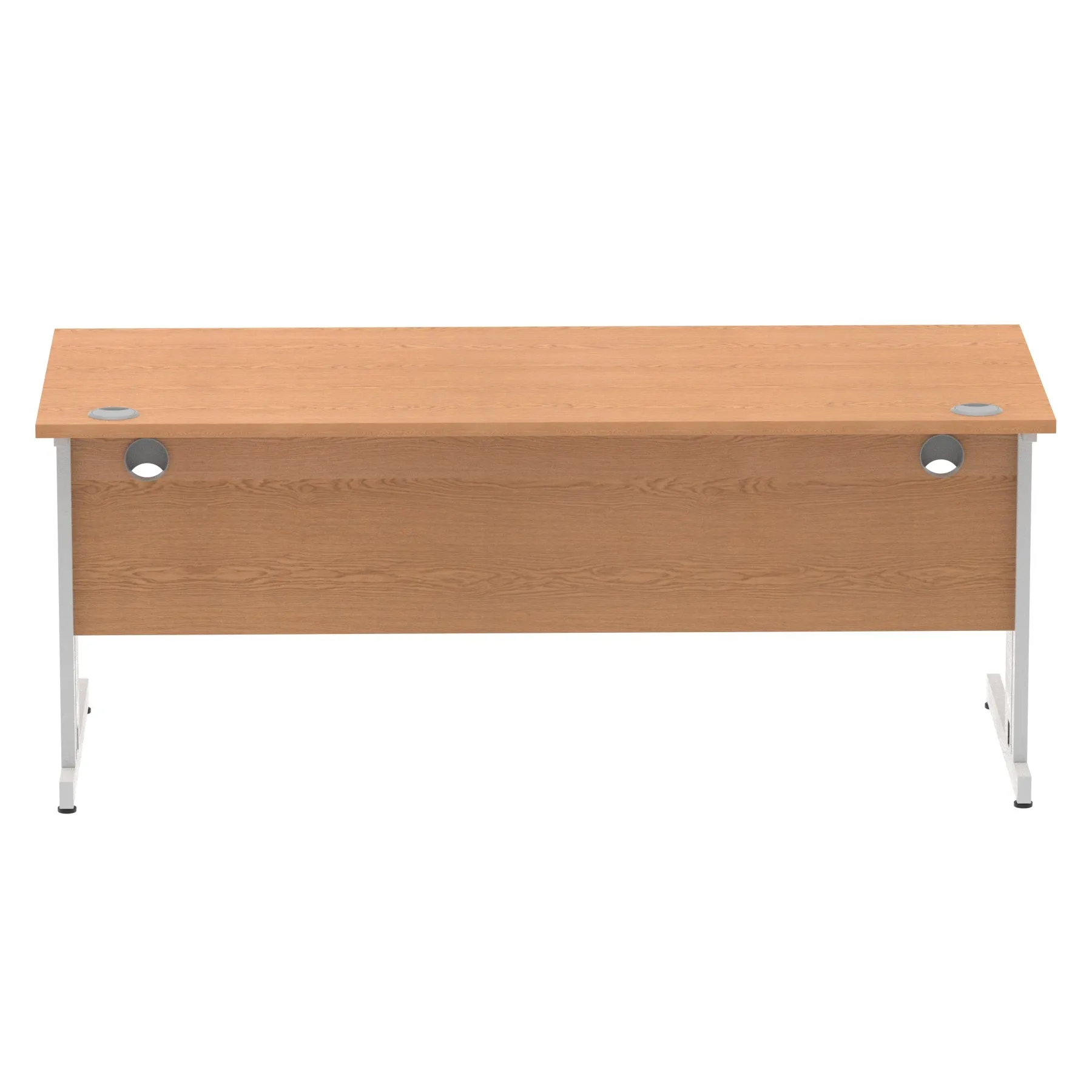 Impulse 1800mm Straight Desk with Cable Managed Leg - MFC Rectangular Table, Self-Assembly, 5-Year Guarantee, Silver/White Frame (1800x800x730mm)