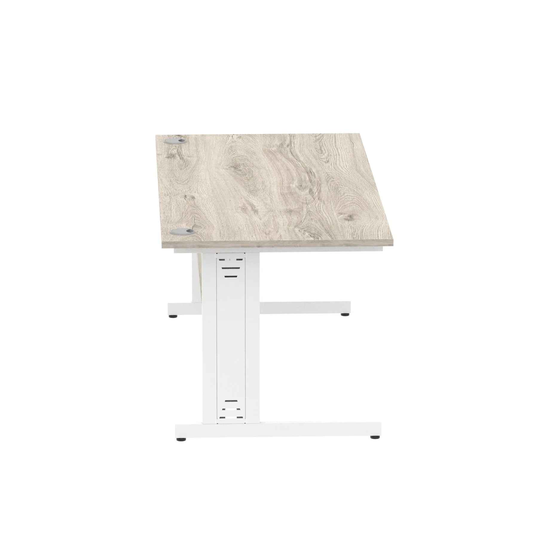 Impulse 1800mm Straight Desk with Cable Managed Leg - MFC Rectangular Table, Self-Assembly, 5-Year Guarantee, Silver/White Frame (1800x800x730mm)