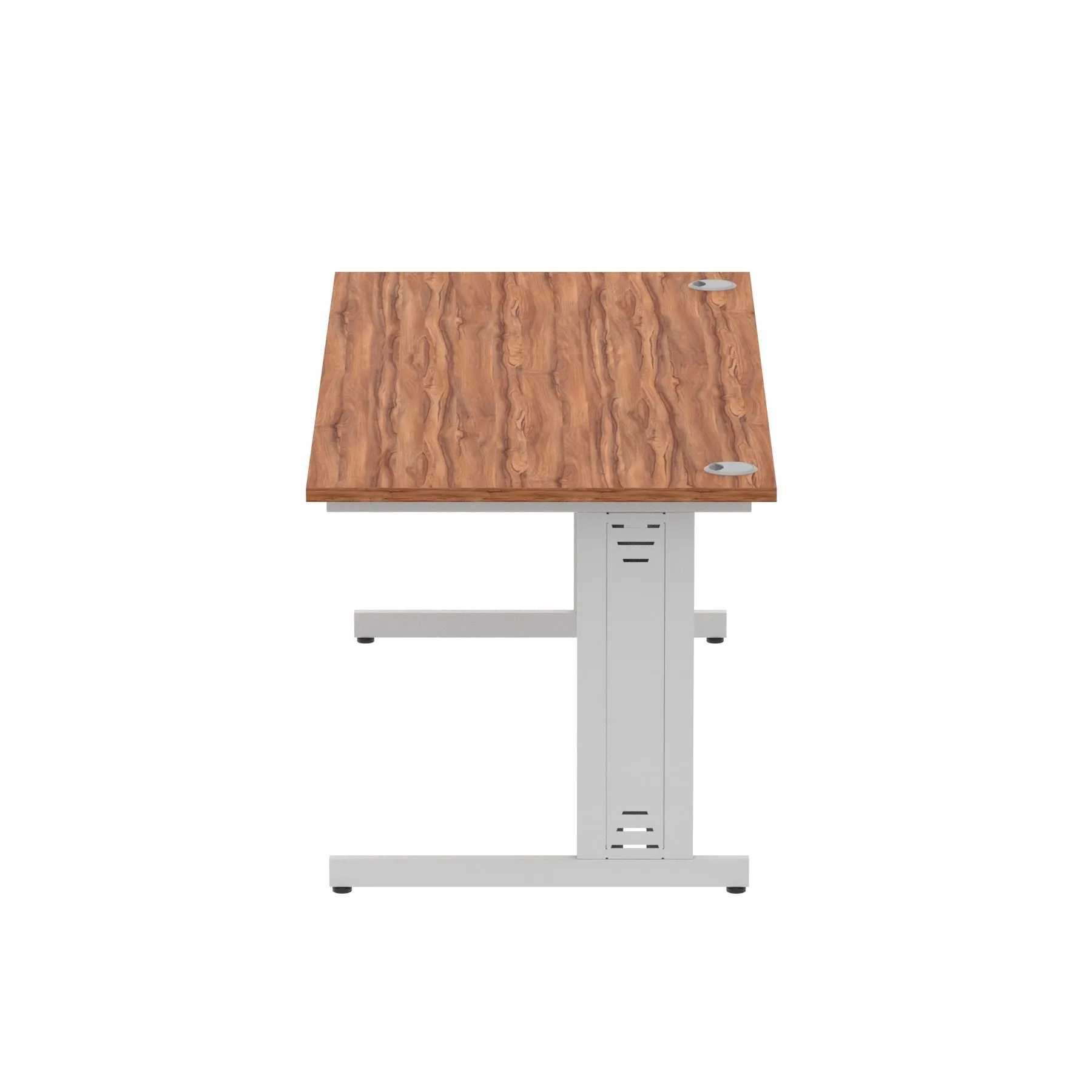 Impulse 1800mm Straight Desk with Cable Managed Leg - MFC Rectangular Table, Self-Assembly, 5-Year Guarantee, Silver/White Frame (1800x800x730mm)