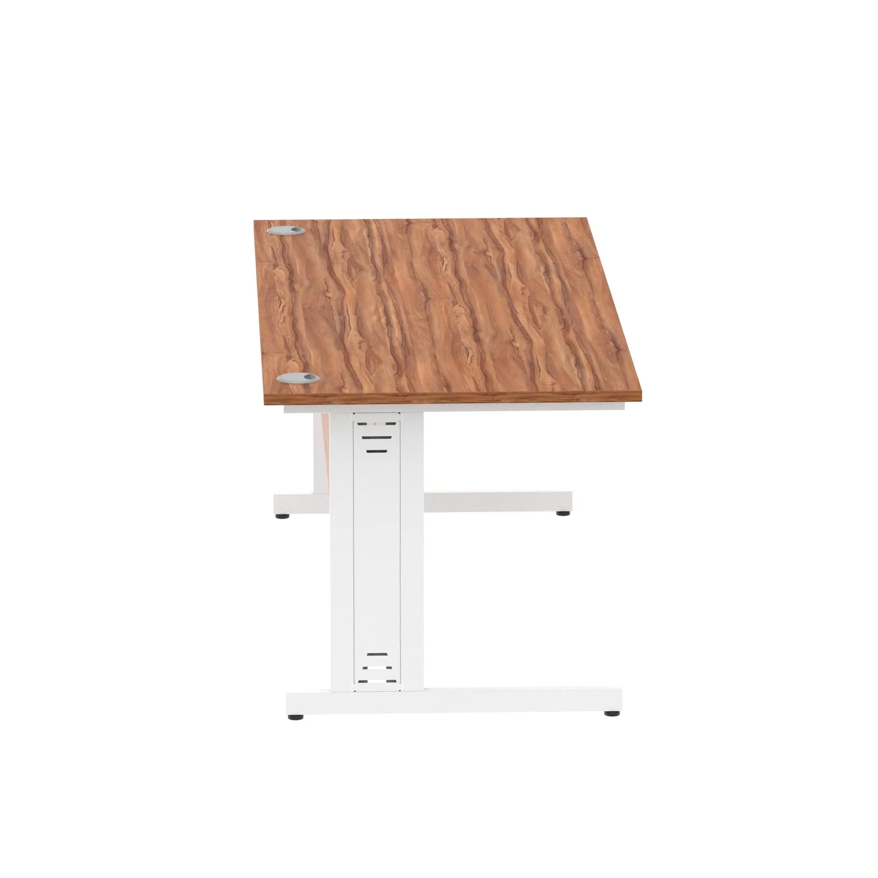 Impulse 1800mm Straight Desk with Cable Managed Leg - MFC Rectangular Table, Self-Assembly, 5-Year Guarantee, Silver/White Frame (1800x800x730mm)