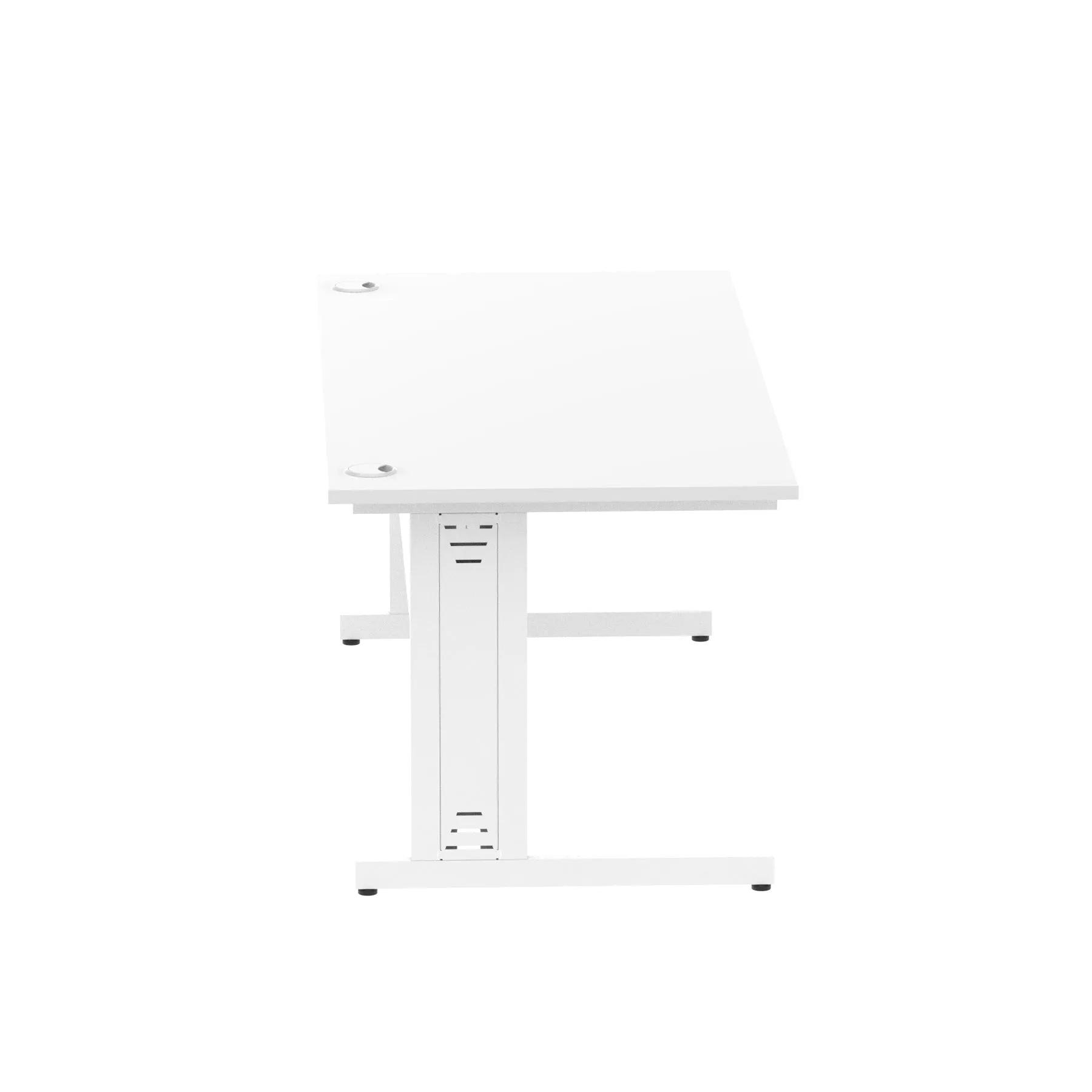 Impulse 1800mm Straight Desk with Cable Managed Leg - MFC Rectangular Table, Self-Assembly, 5-Year Guarantee, Silver/White Frame (1800x800x730mm)