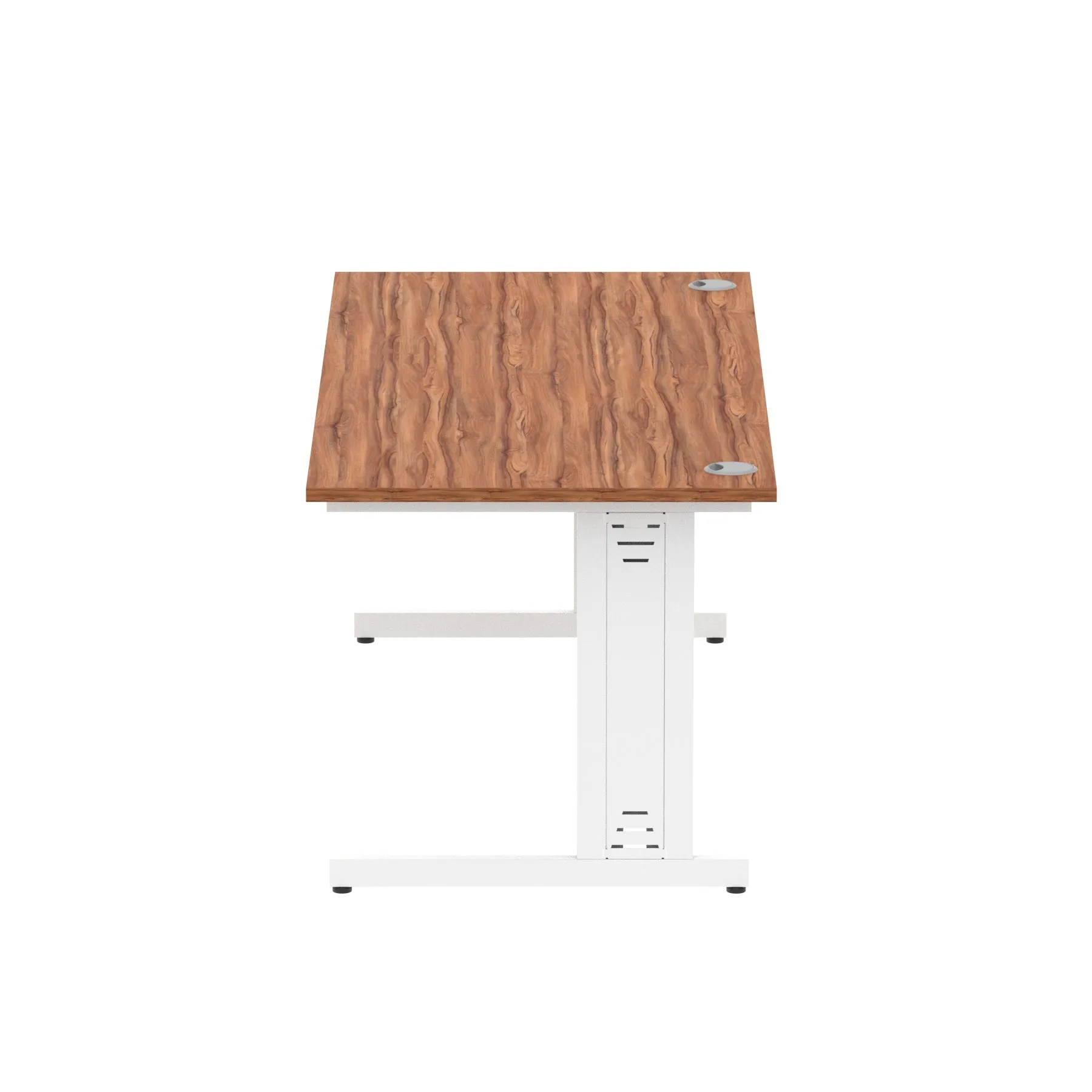 Impulse 1800mm Straight Desk with Cable Managed Leg - MFC Rectangular Table, Self-Assembly, 5-Year Guarantee, Silver/White Frame (1800x800x730mm)