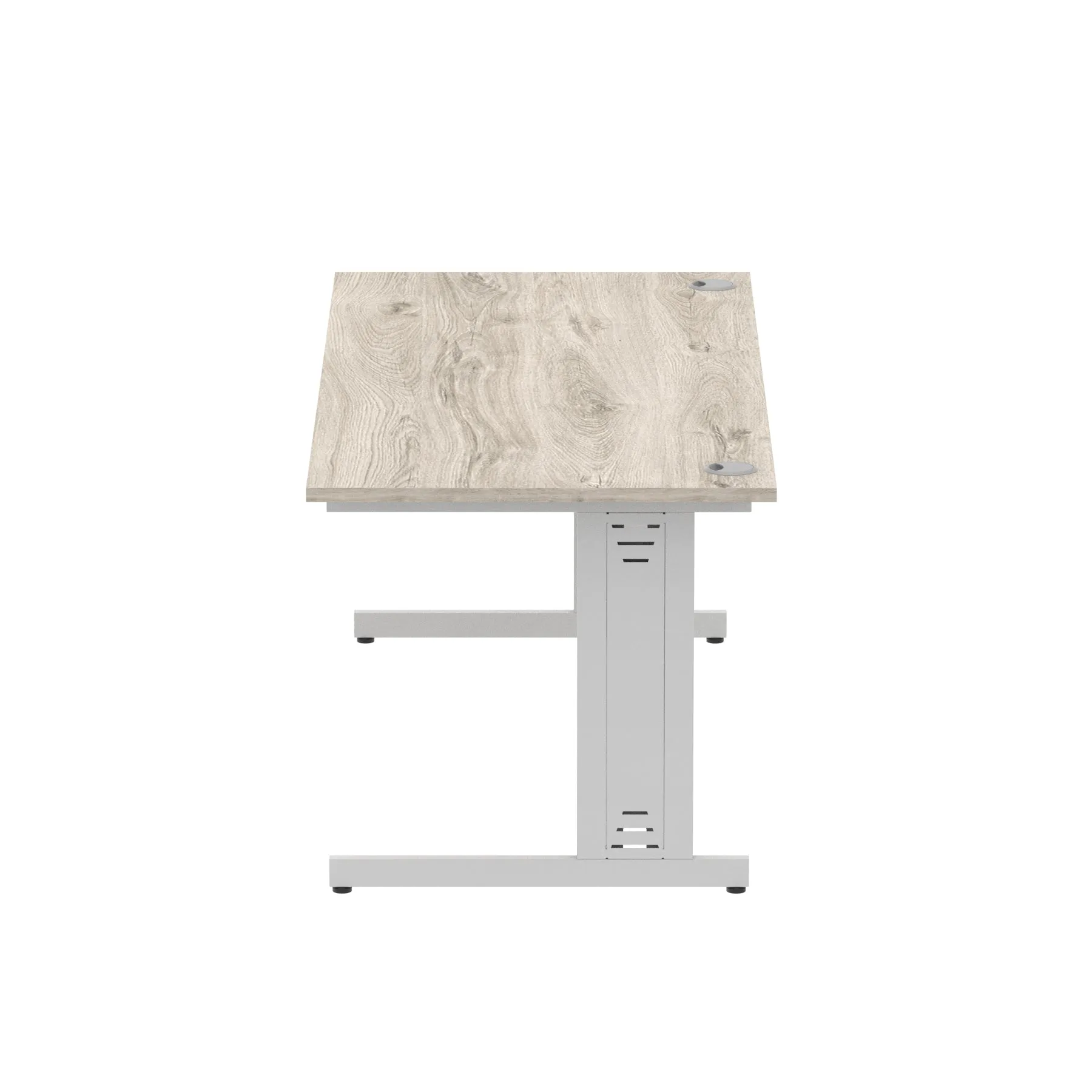 Impulse 1800mm Straight Desk with Cable Managed Leg - MFC Rectangular Table, Self-Assembly, 5-Year Guarantee, Silver/White Frame (1800x800x730mm)