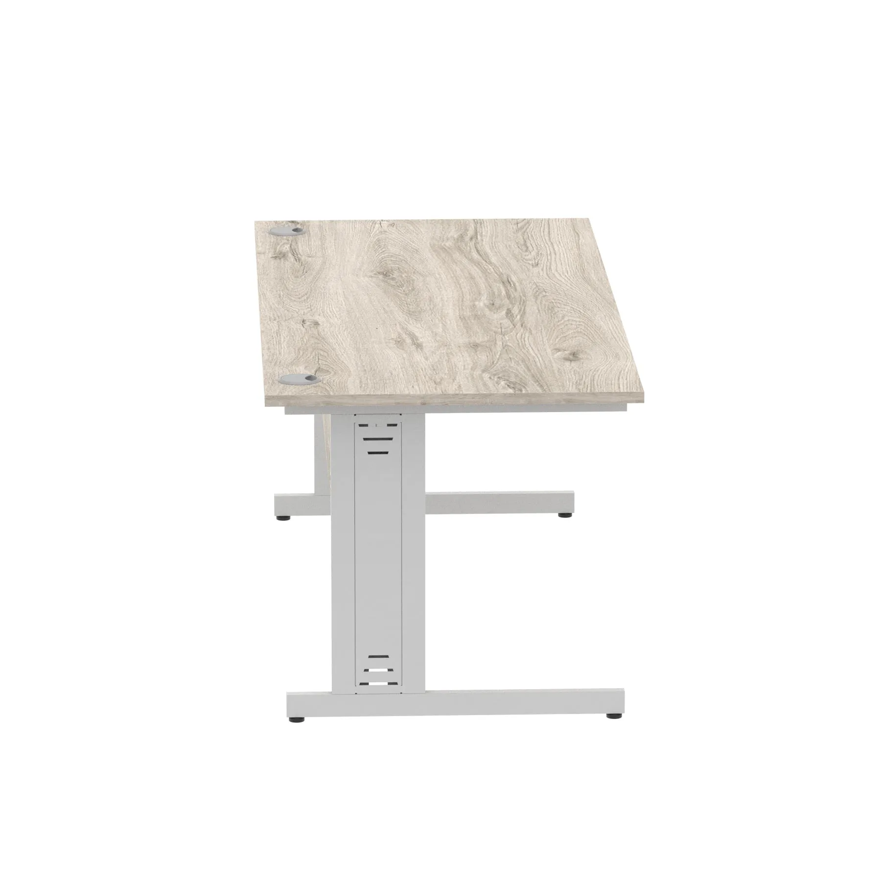 Impulse 1800mm Straight Desk with Cable Managed Leg - MFC Rectangular Table, Self-Assembly, 5-Year Guarantee, Silver/White Frame (1800x800x730mm)
