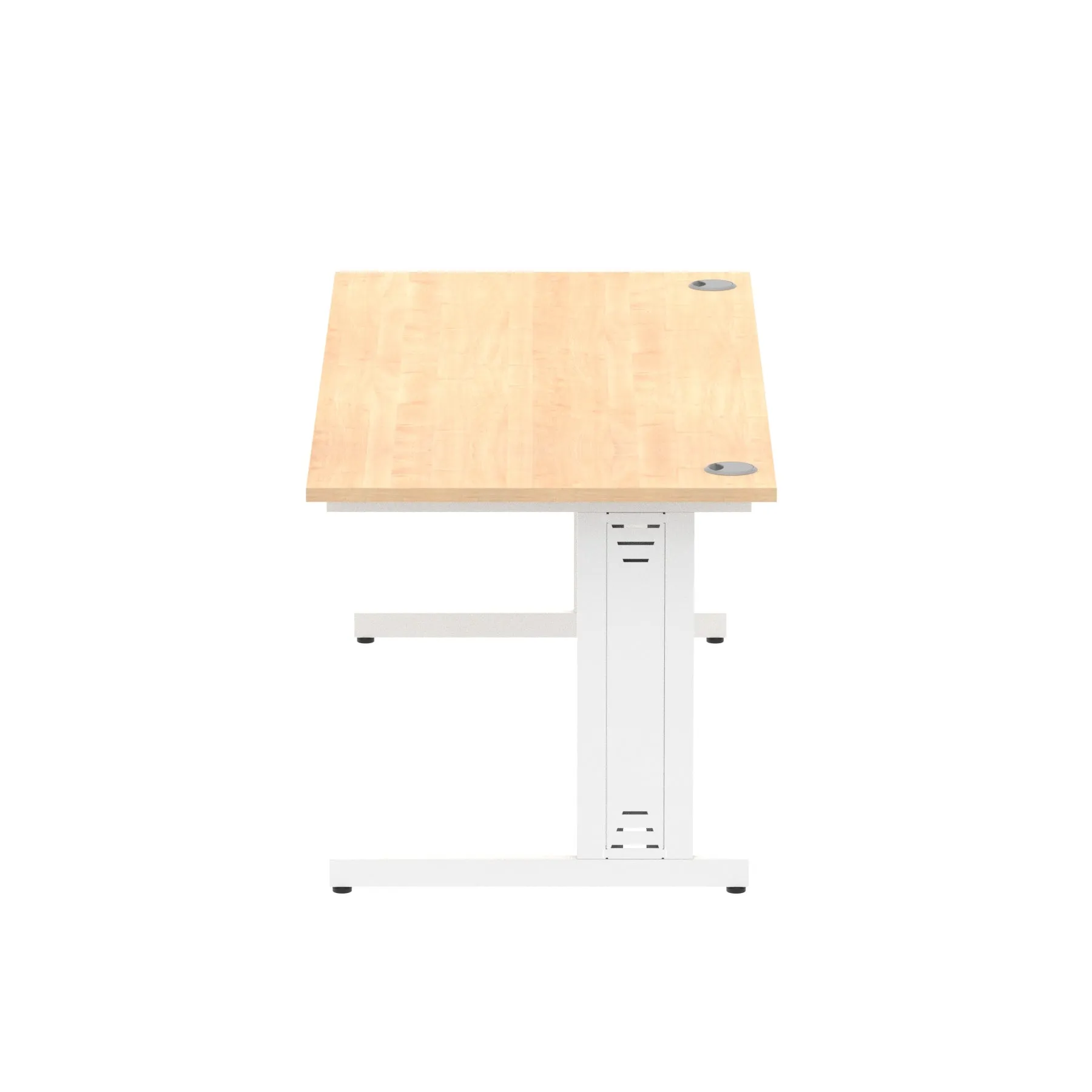Impulse 1800mm Straight Desk with Cable Managed Leg - MFC Rectangular Table, Self-Assembly, 5-Year Guarantee, Silver/White Frame (1800x800x730mm)