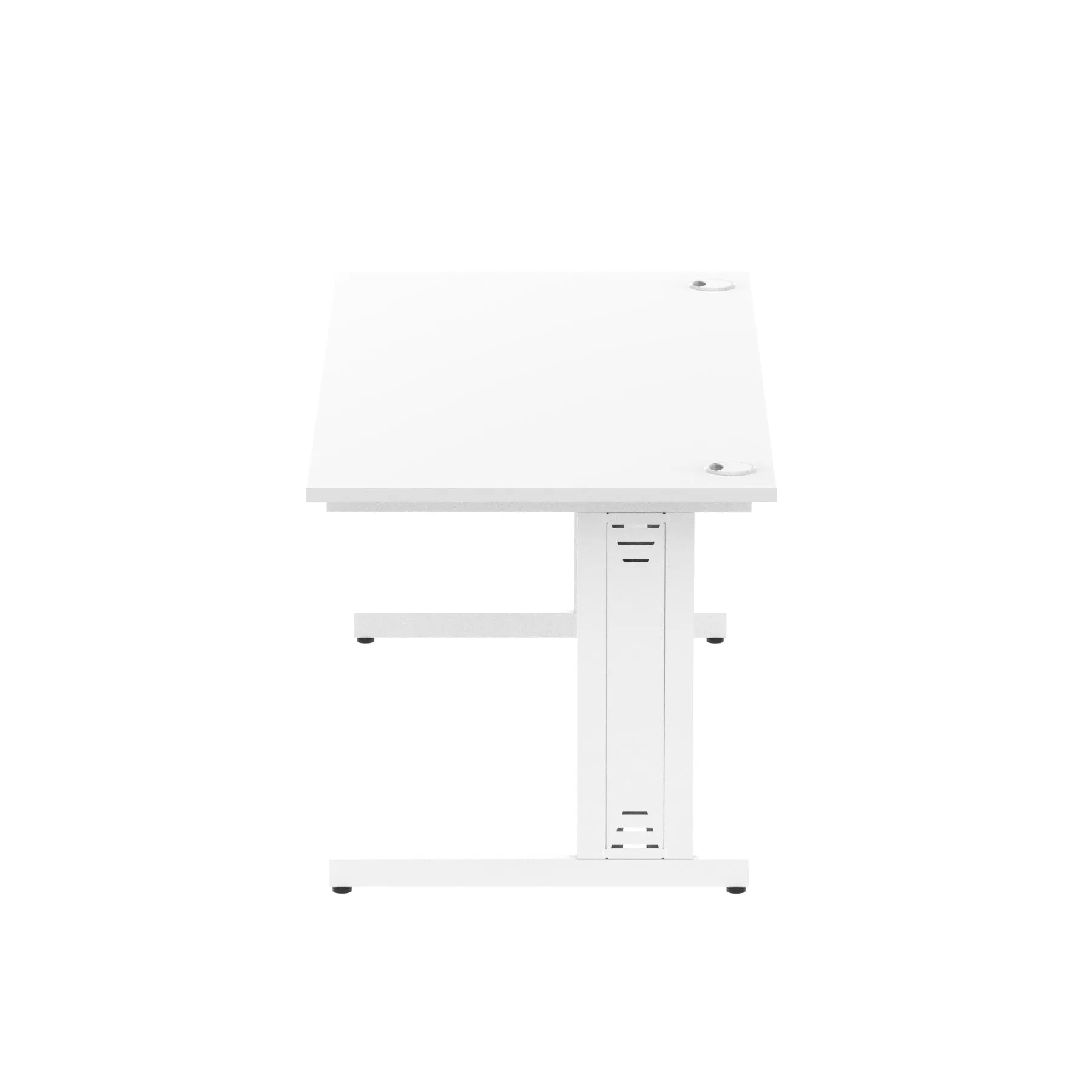 Impulse 1800mm Straight Desk with Cable Managed Leg - MFC Rectangular Table, Self-Assembly, 5-Year Guarantee, Silver/White Frame (1800x800x730mm)
